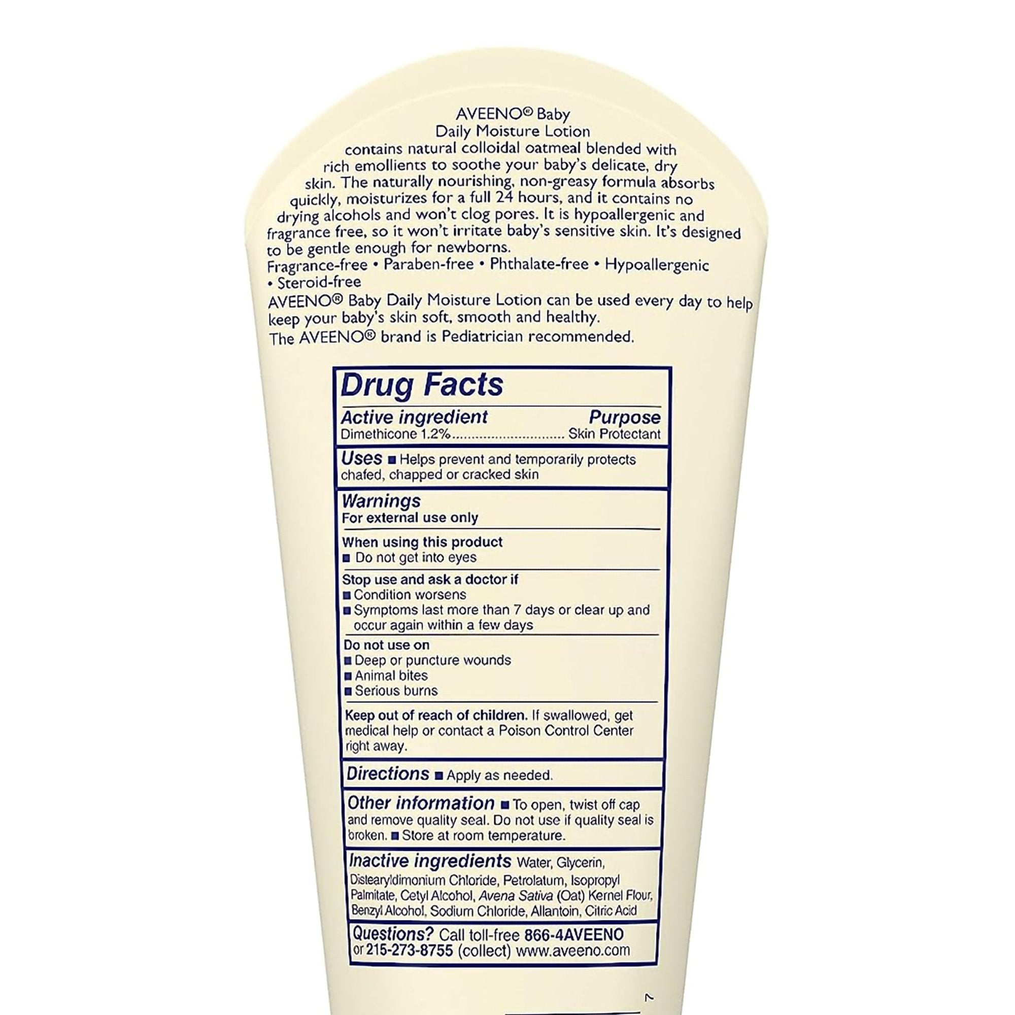 Baby Lotion Aveeno® Baby 8 oz. Tube Unscented Lotion - image 3
