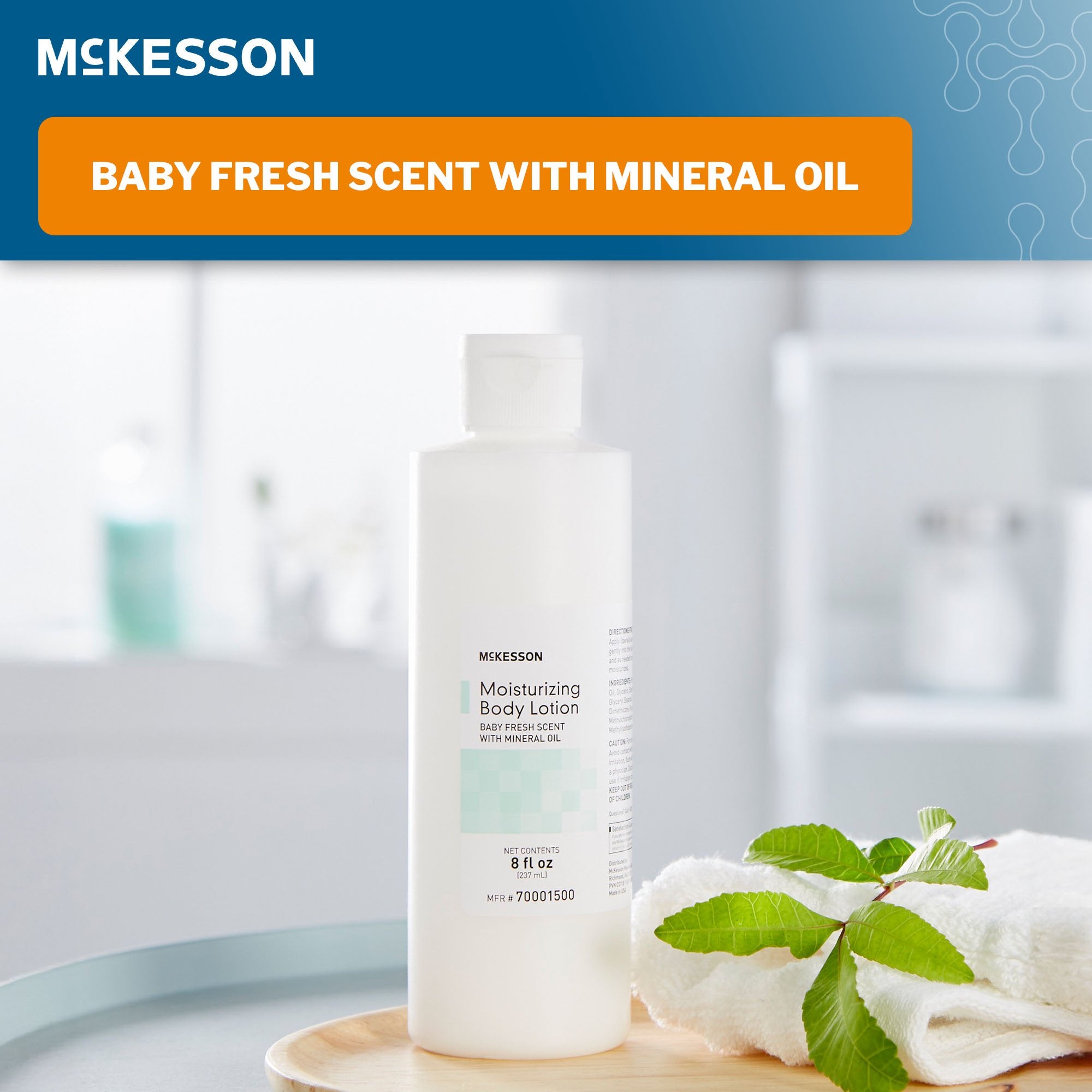 Hand and Body Moisturizer McKesson 8 oz. Bottle Baby Fresh Scent Lotion - image 3
