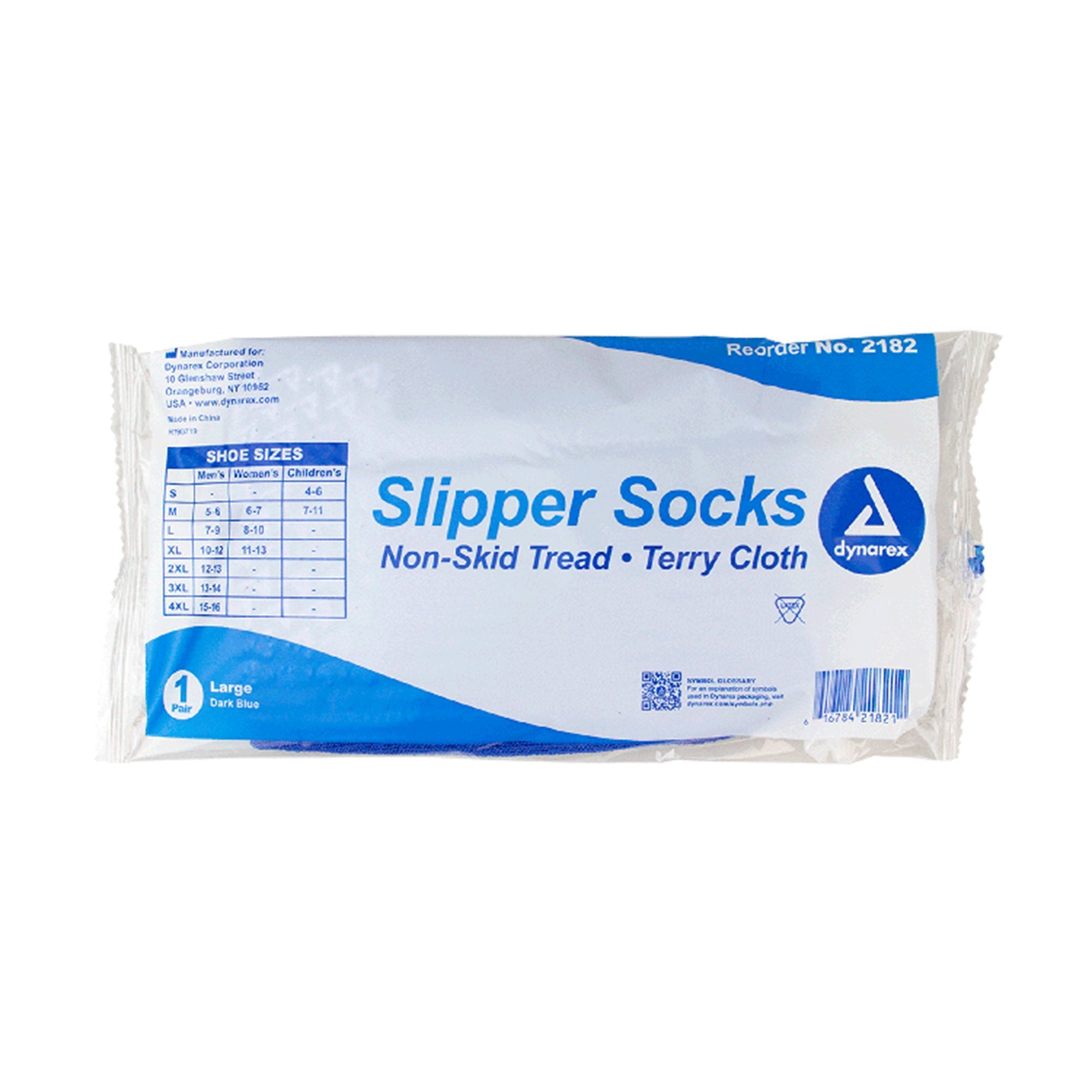 Slipper Socks Dynarex Unisex Adult Large Single Tread Single Patient Use Blue - image 2