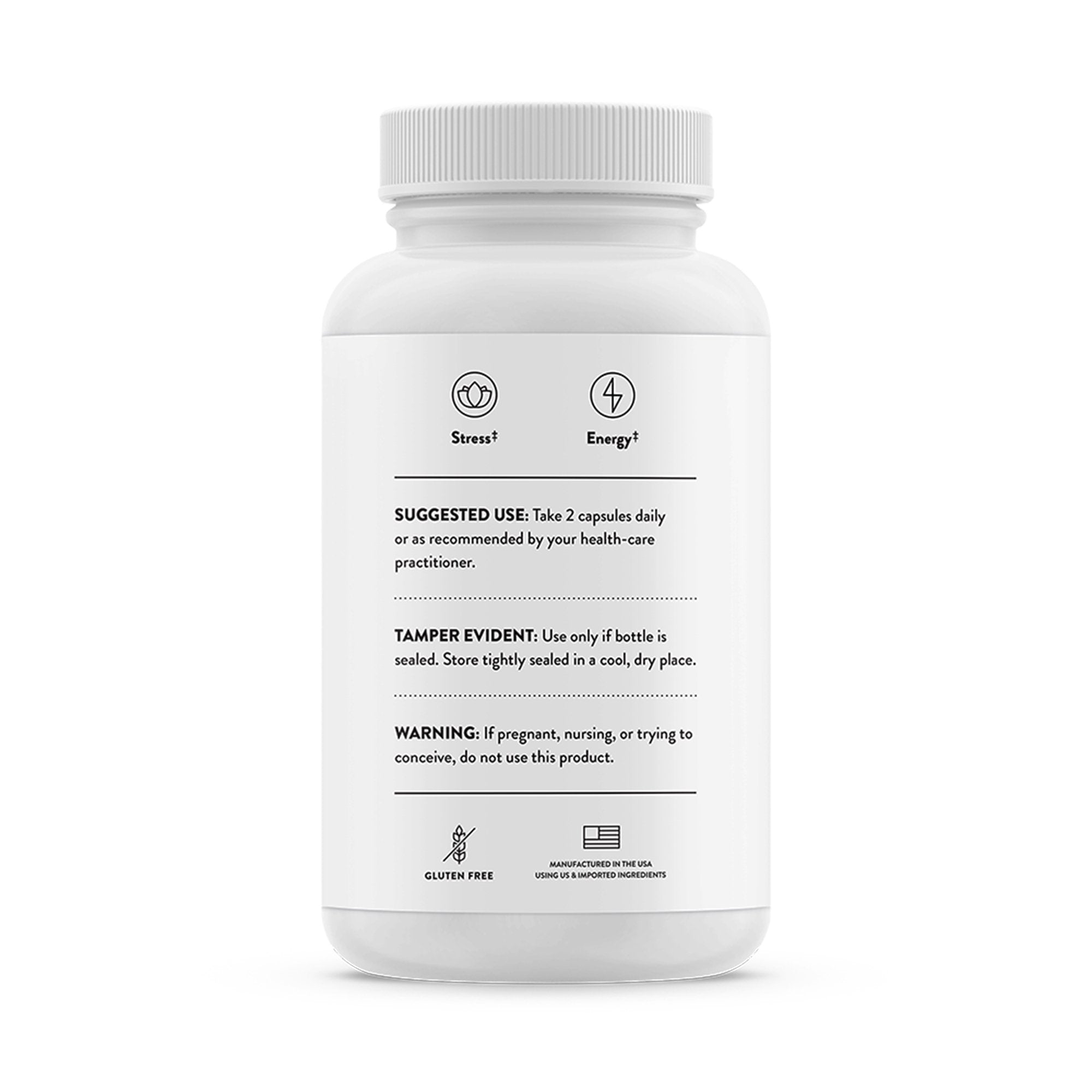 Dietary Supplement THORNE® Greek Mountain Tea extract / Korean Red Ginseng extract / Lion's Mane extract 475 mg - 420 mg - 400 mg Strength Capsule 60 per Bottle - image 3