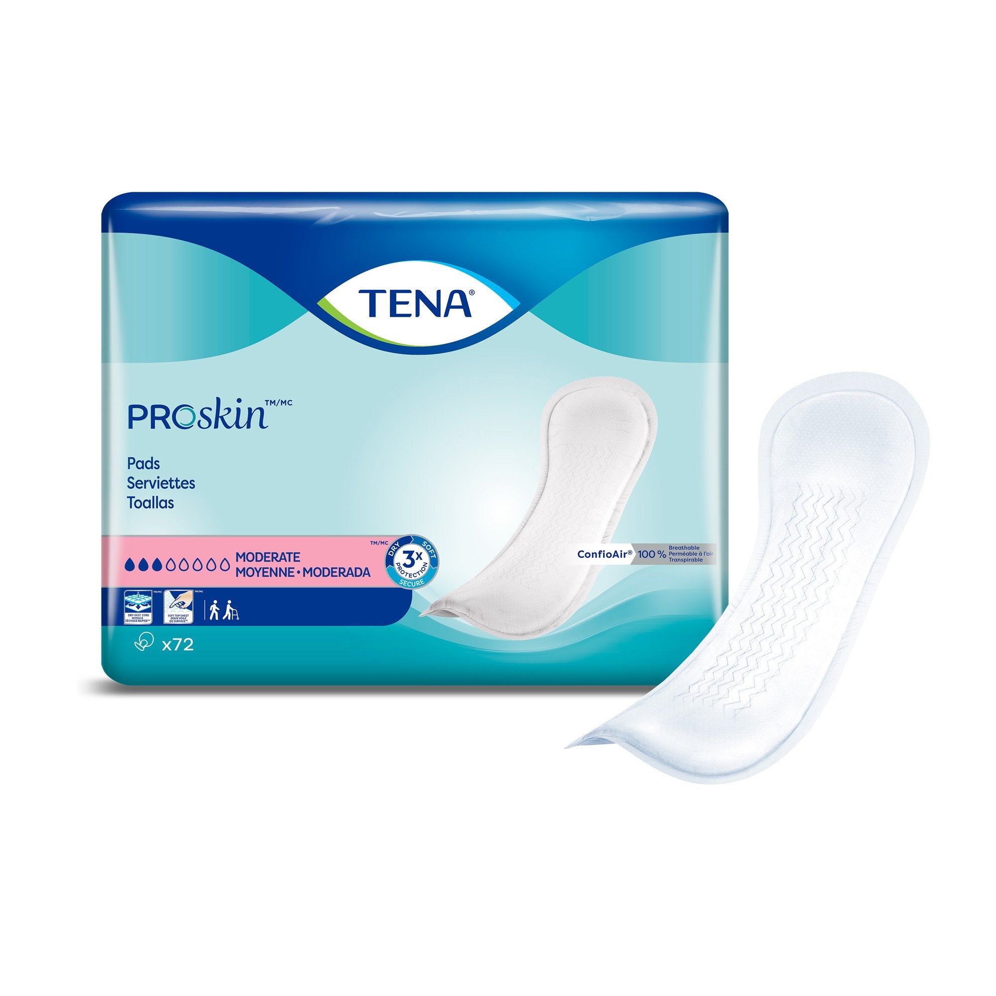 TENA Bladder Control Pads, Moderate Absorbency