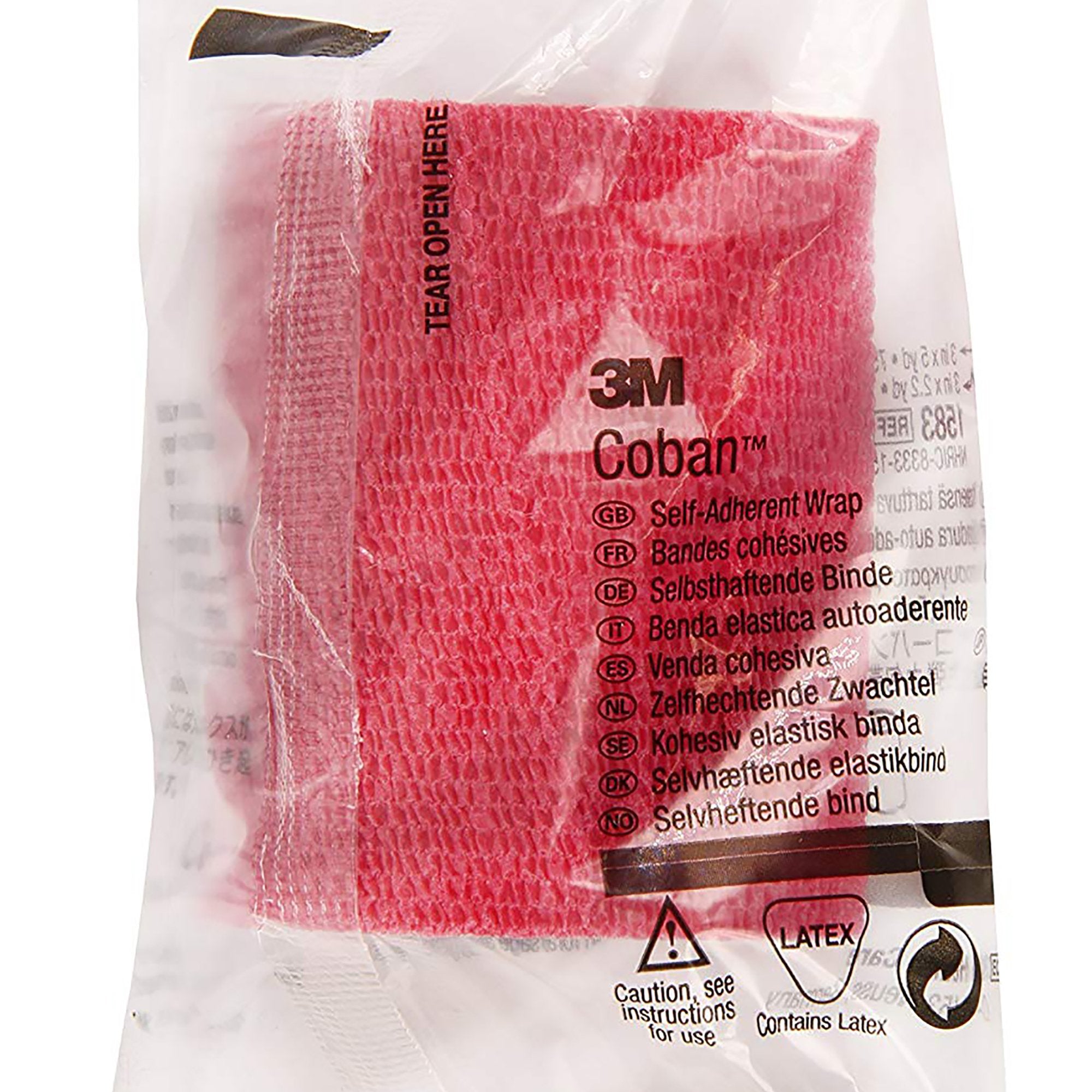 Cohesive Bandage 3M™ Coban™ 3 Inch X 5 Yard Self-Adherent Closure Red NonSterile Standard Compression - image 2