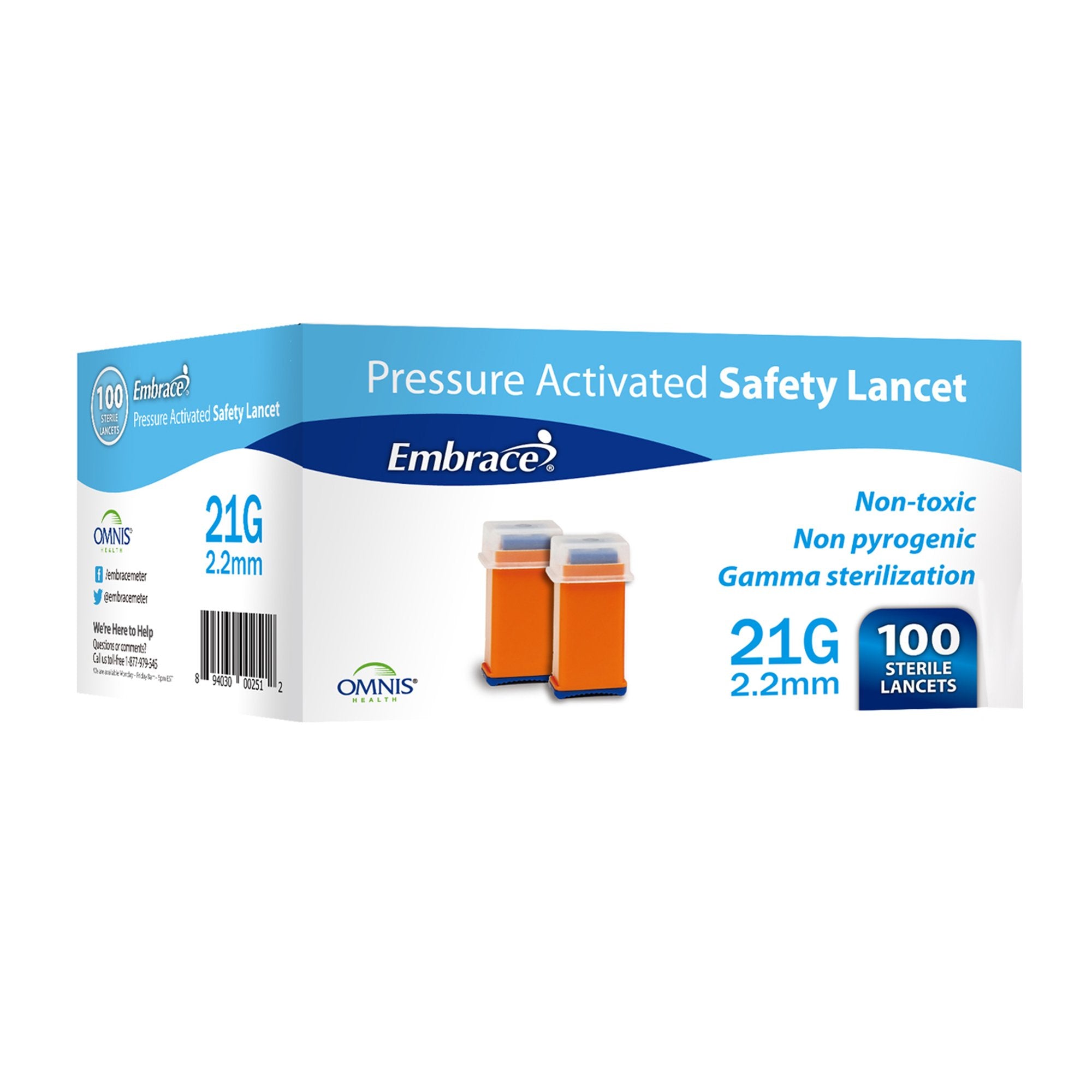 Safety Lancet Embrace® 21 Gauge Retractable Pressure Activated Finger - image 2