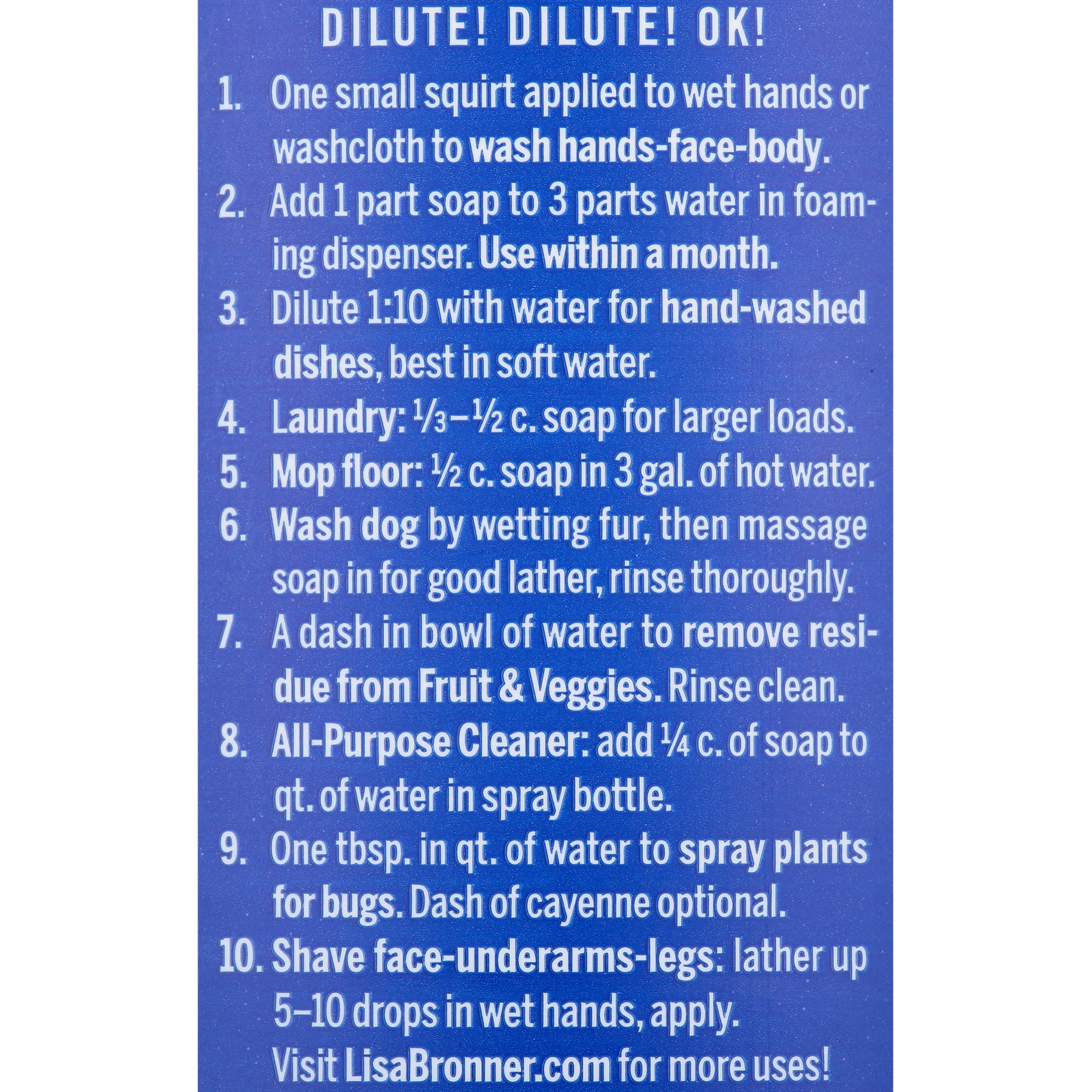Magic Soap - Castile Liquid - Peppermint - 32 Oz - 18-In-1 Uses - Adults, Teens, Children 3 and Above