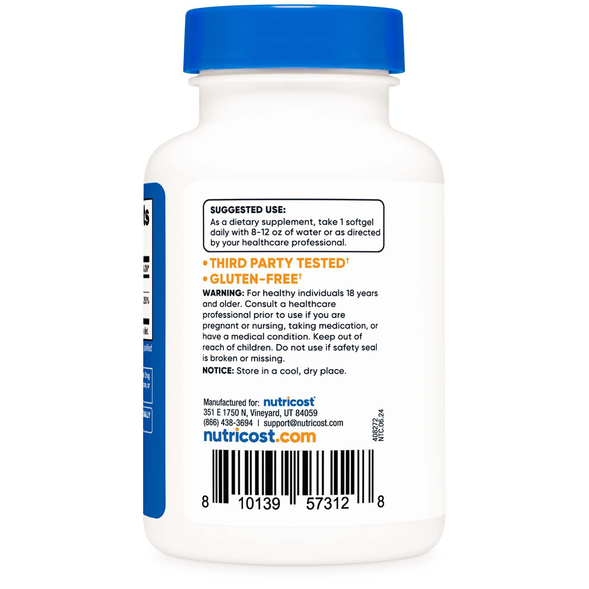 Dietary Supplement nutricost® Vitamin D3 10,000 IU Strength Softgel 240 Per Bottle - image 2
