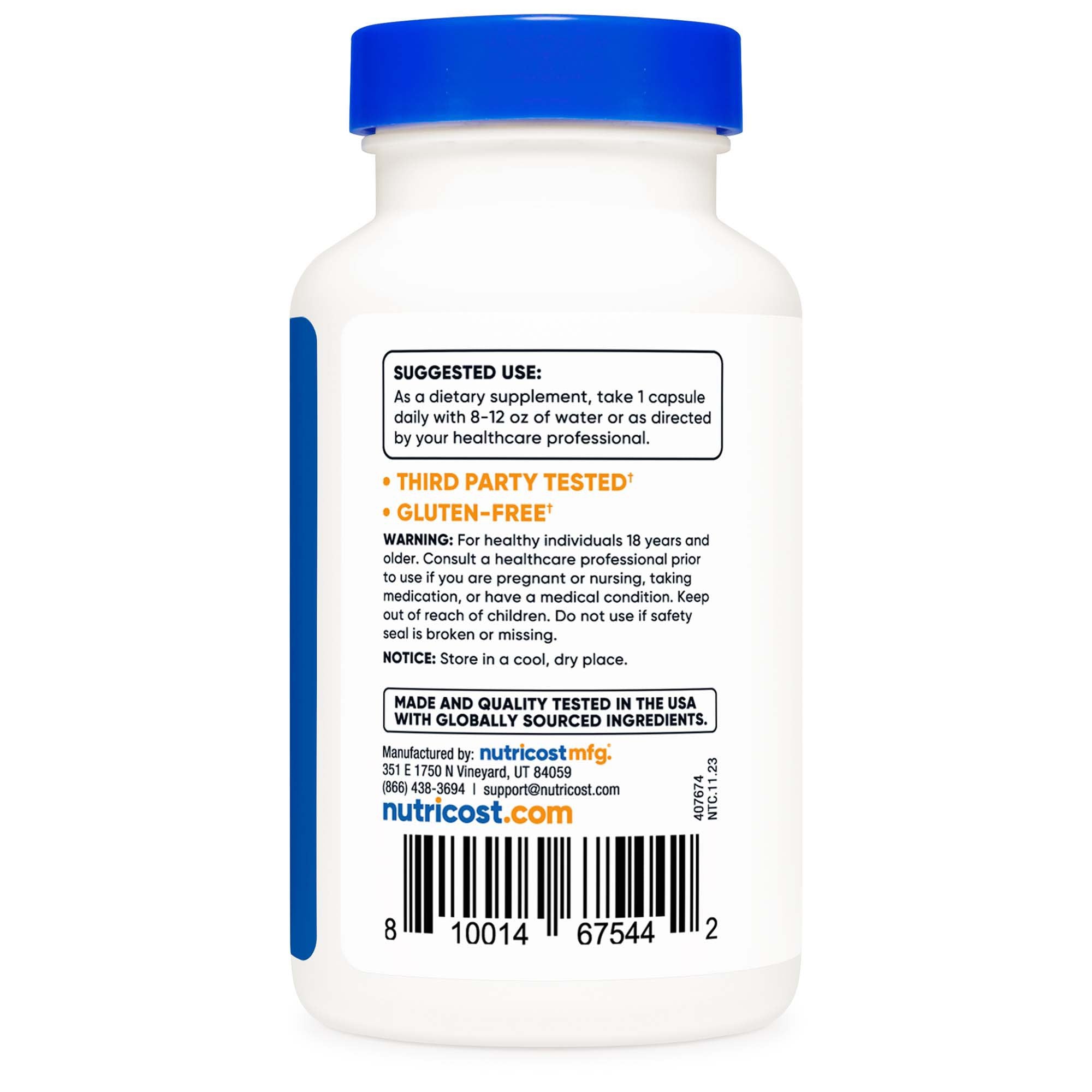 Dietary Supplement nutricost® Vitamin B2 Riboflavin Vitamin B2 400 mg Strength Capsule 120 Per Bottle - image 4