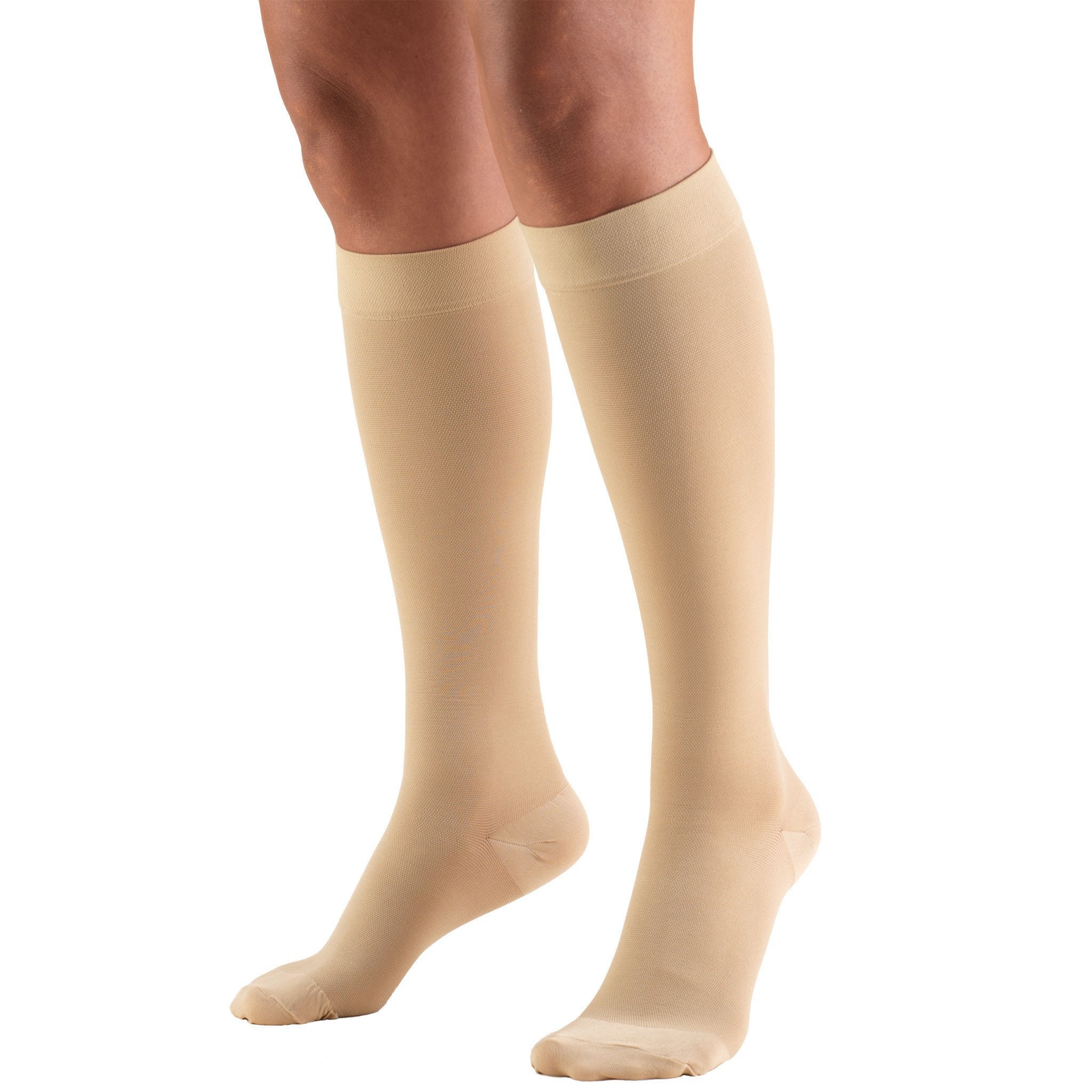 Compression Stocking Truform® Knee High 2X-Large Beige Closed Toe