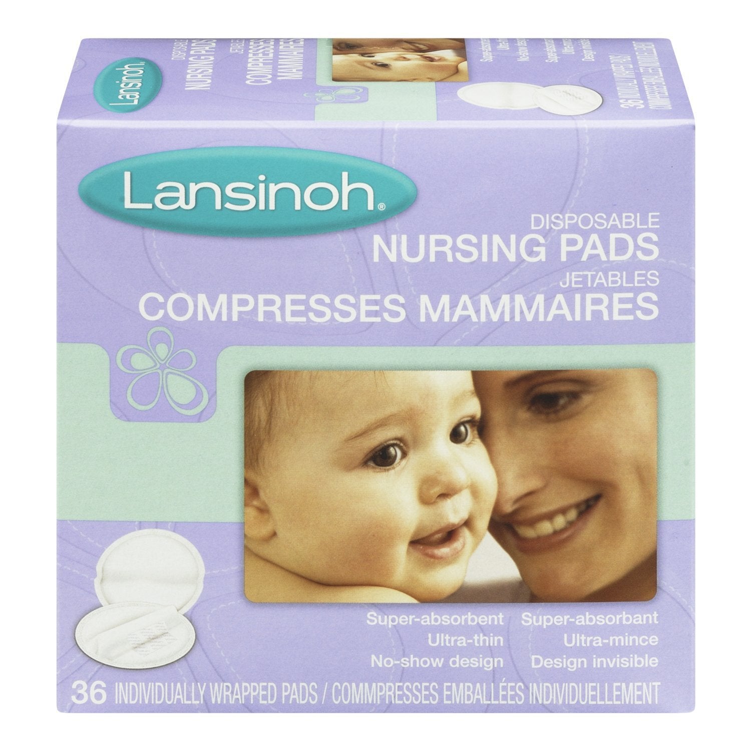 Nursing Pad Lansinoh® Stay Dry One Size Fits Most 3 Layer Fabric Disposable