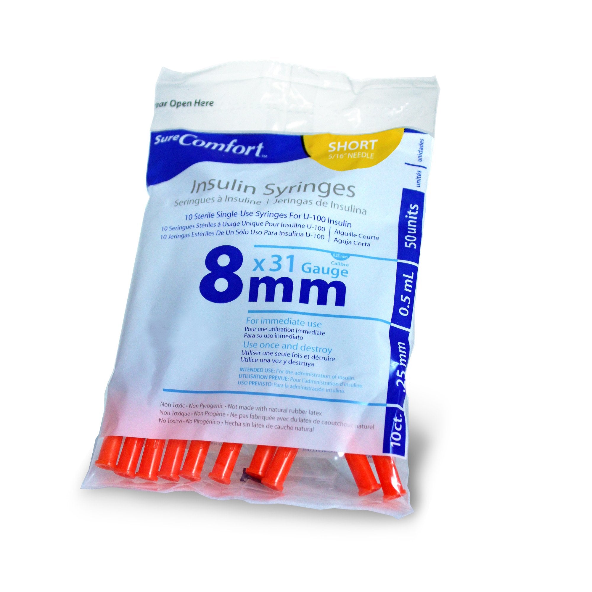 Standard Insulin Syringe with Needle Surecomfort® 0.5 mL 5/16 Inch 31 Gauge NonSafety Regular Wall - image 2