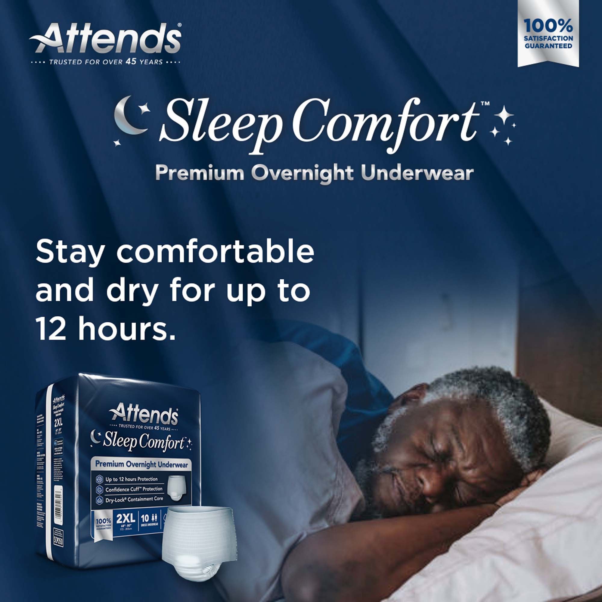 Absorbent Underwear Attends Sleep Comfort Premium Overnight Pull On with Tear Away Seams Adult 2X-Large Unisex Disposable Heavy Absorbency - image 9