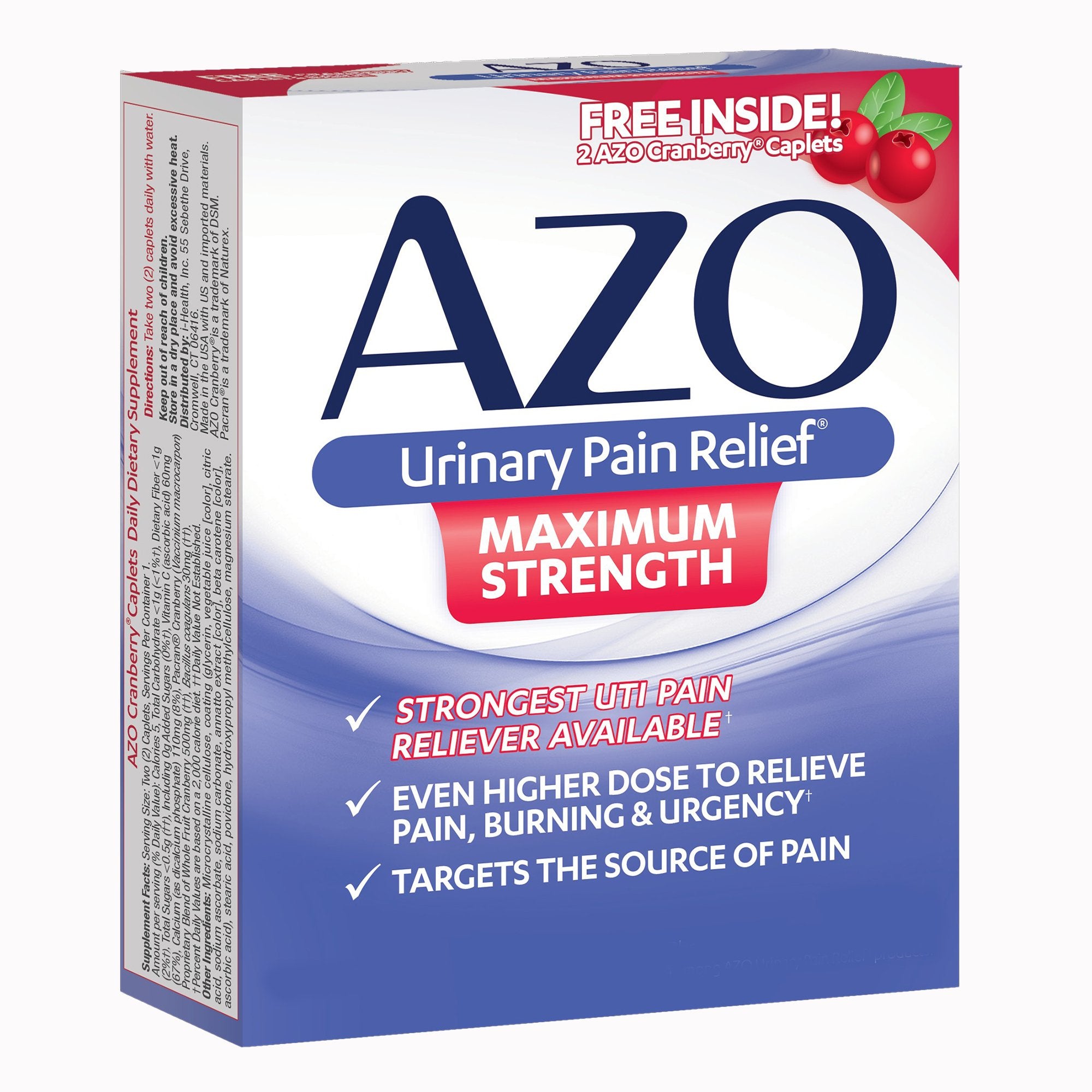 Urinary Pain Relief AZO® Maximum Strength 99.5 mg Strength Phenazopyridine Hydrochloride Tablet 24 per Box