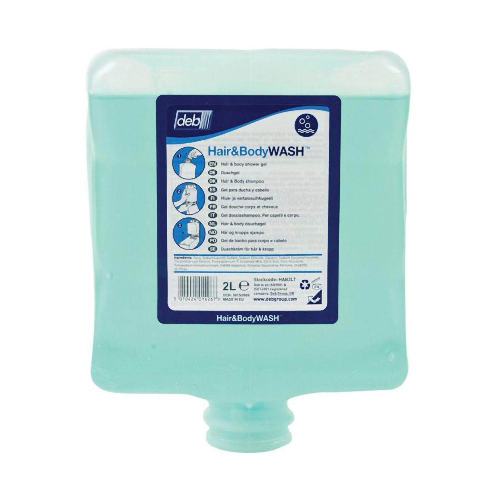 Shampoo and Body Wash Deb® 2,000 mL Dispenser Refill Bottle Rainforest Scent