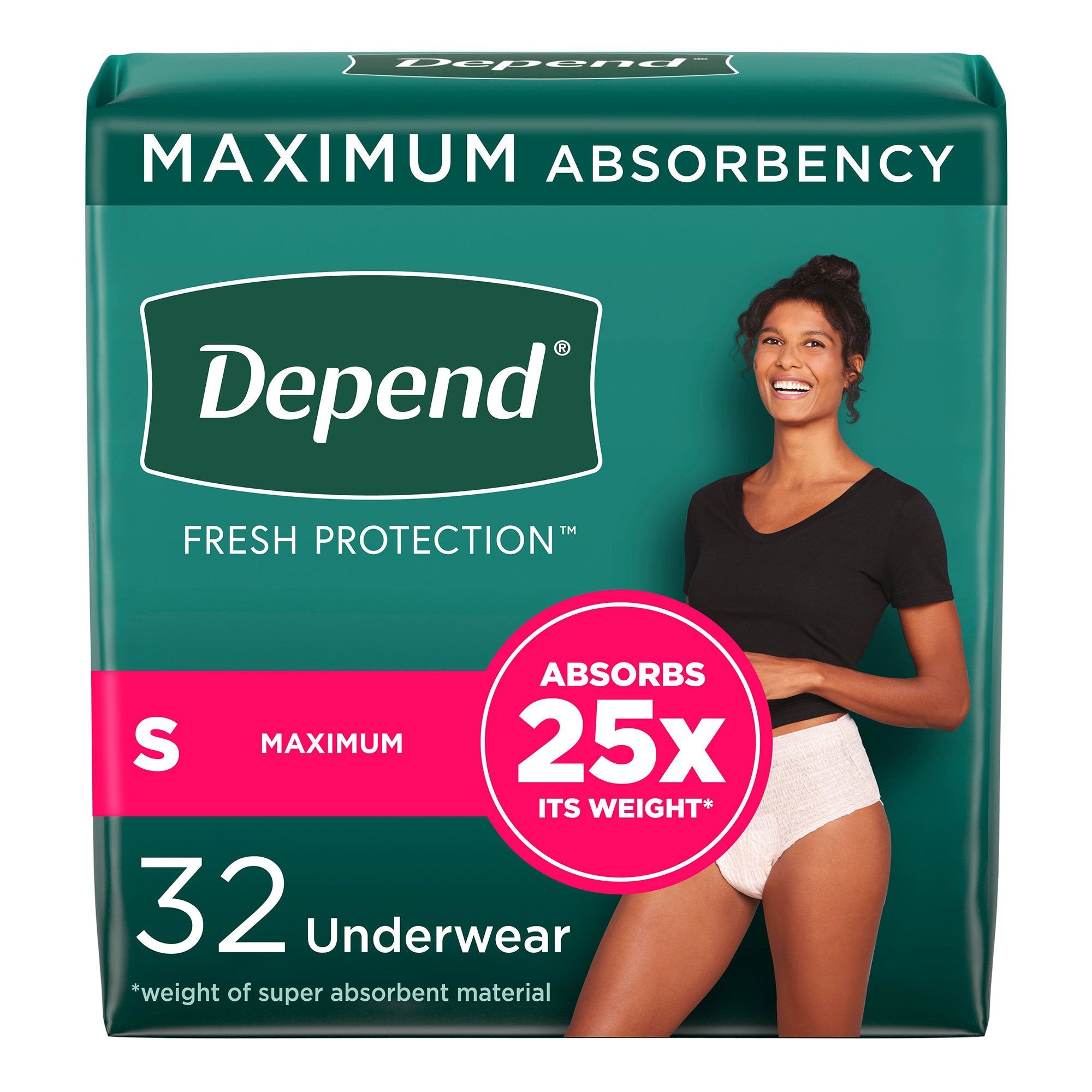 Absorbent Underwear Depend® Fresh Protection Waistband Style Adult Small Female Disposable Heavy Absorbency