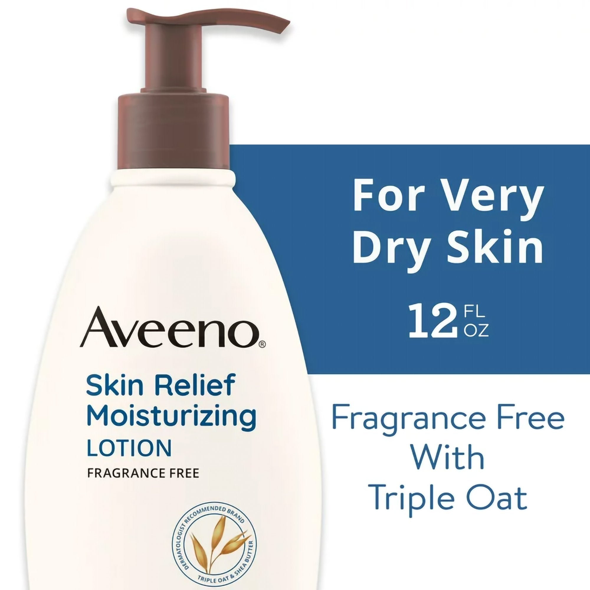 Hand and Body Moisturizer Aveeno® Skin Relief 12 oz. Pump Bottle Unscented Lotion - image 3