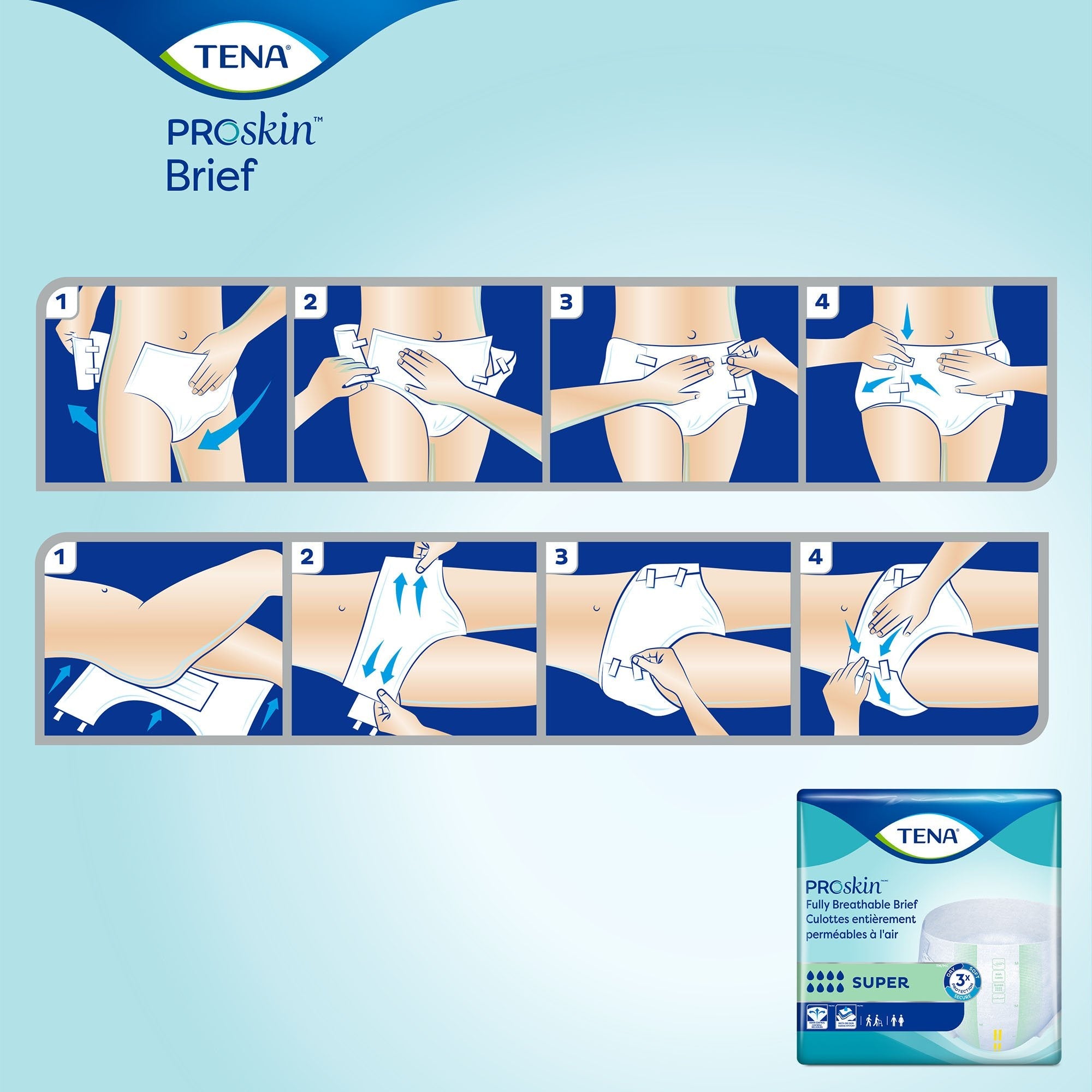 TENA ProSkin Super Medium Adult Incontinence Briefs, 28-Pack Heavy Absorbency