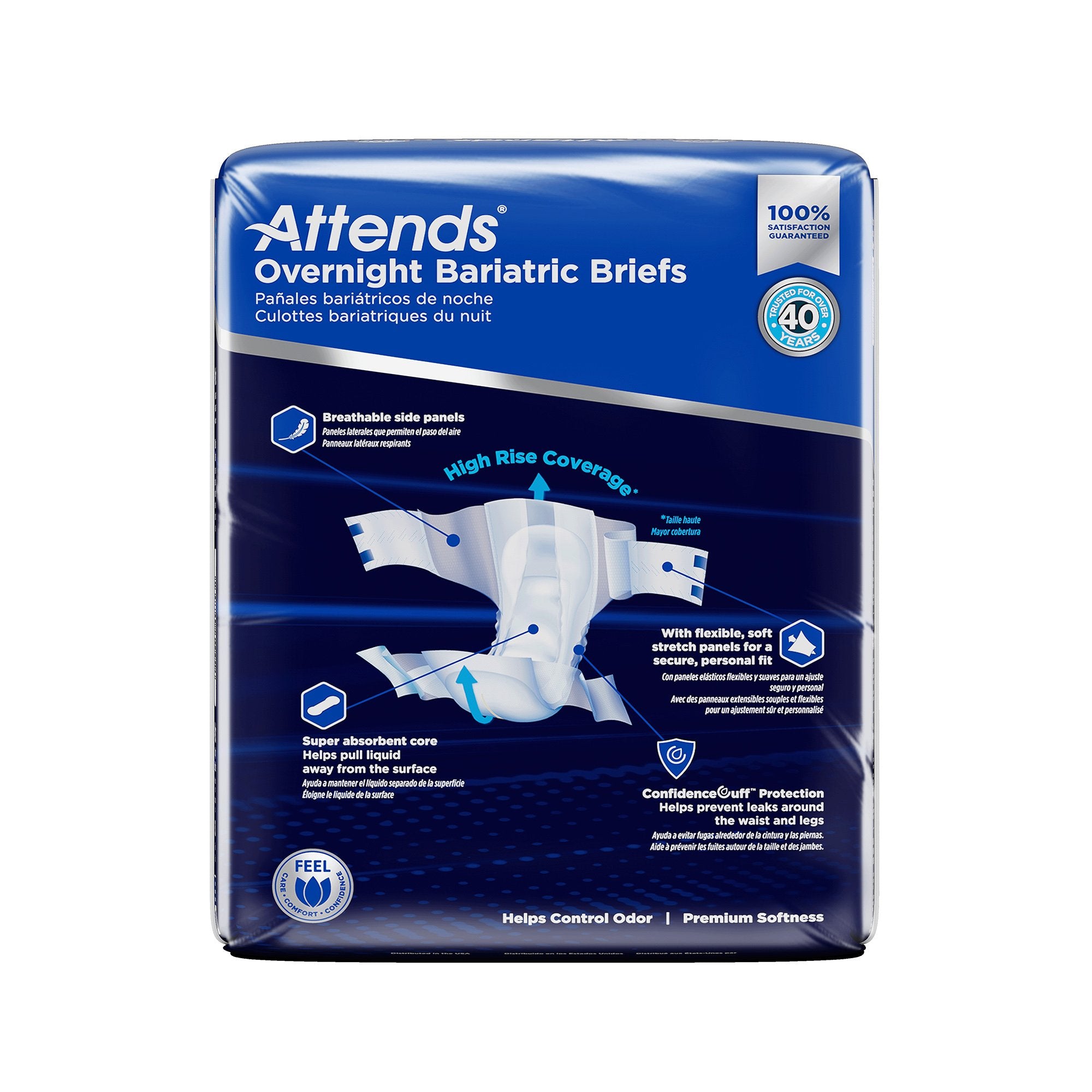 Incontinence Brief Attends® Overnight Bariatric Adult 5X-Large Unisex Disposable Heavy Absorbency - image 2