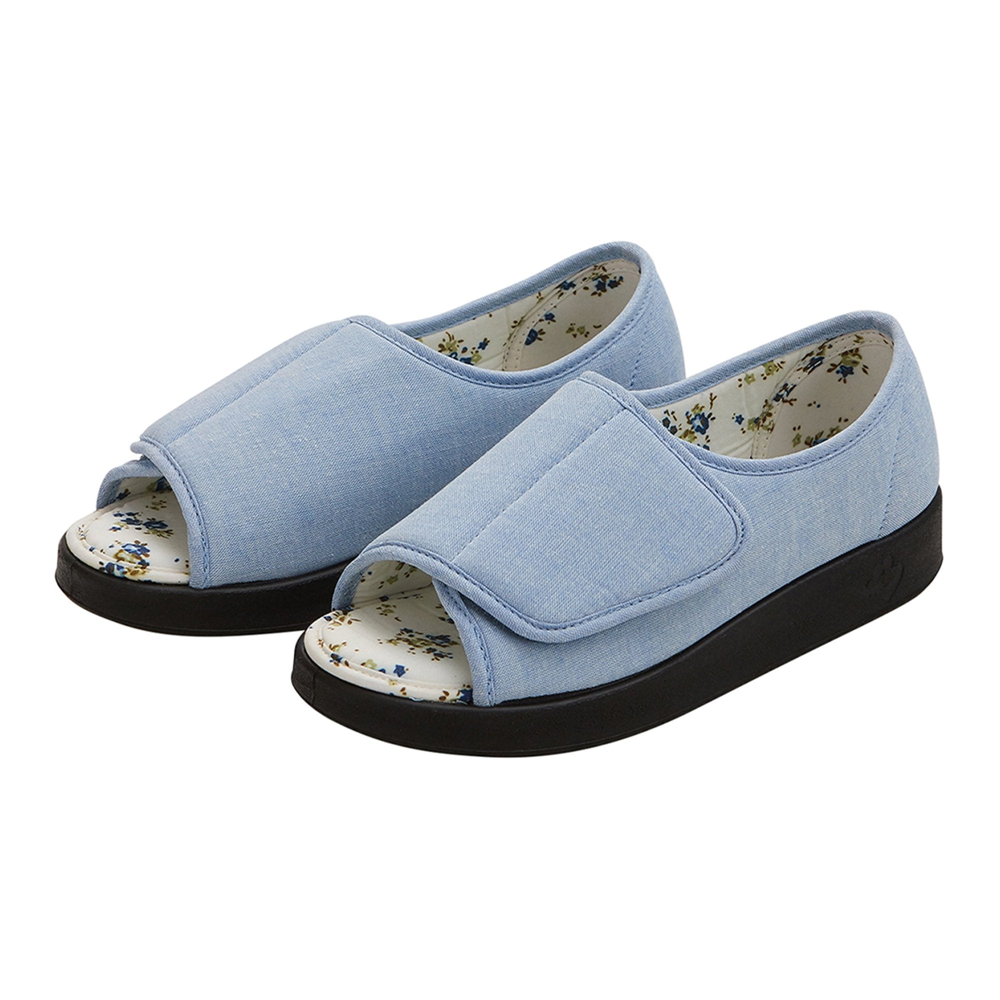 Silverts® Women's Indoor/Outdoor Extra Wide Open Toe Shoes, Denim, Size 11 (1 Unit)