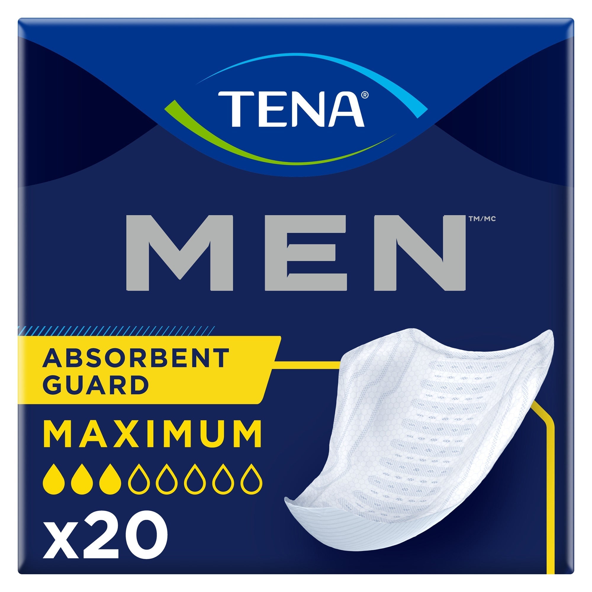 TENA® MEN™ Maximum Absorbency Guards, Bladder Control Pads - 20 Pack