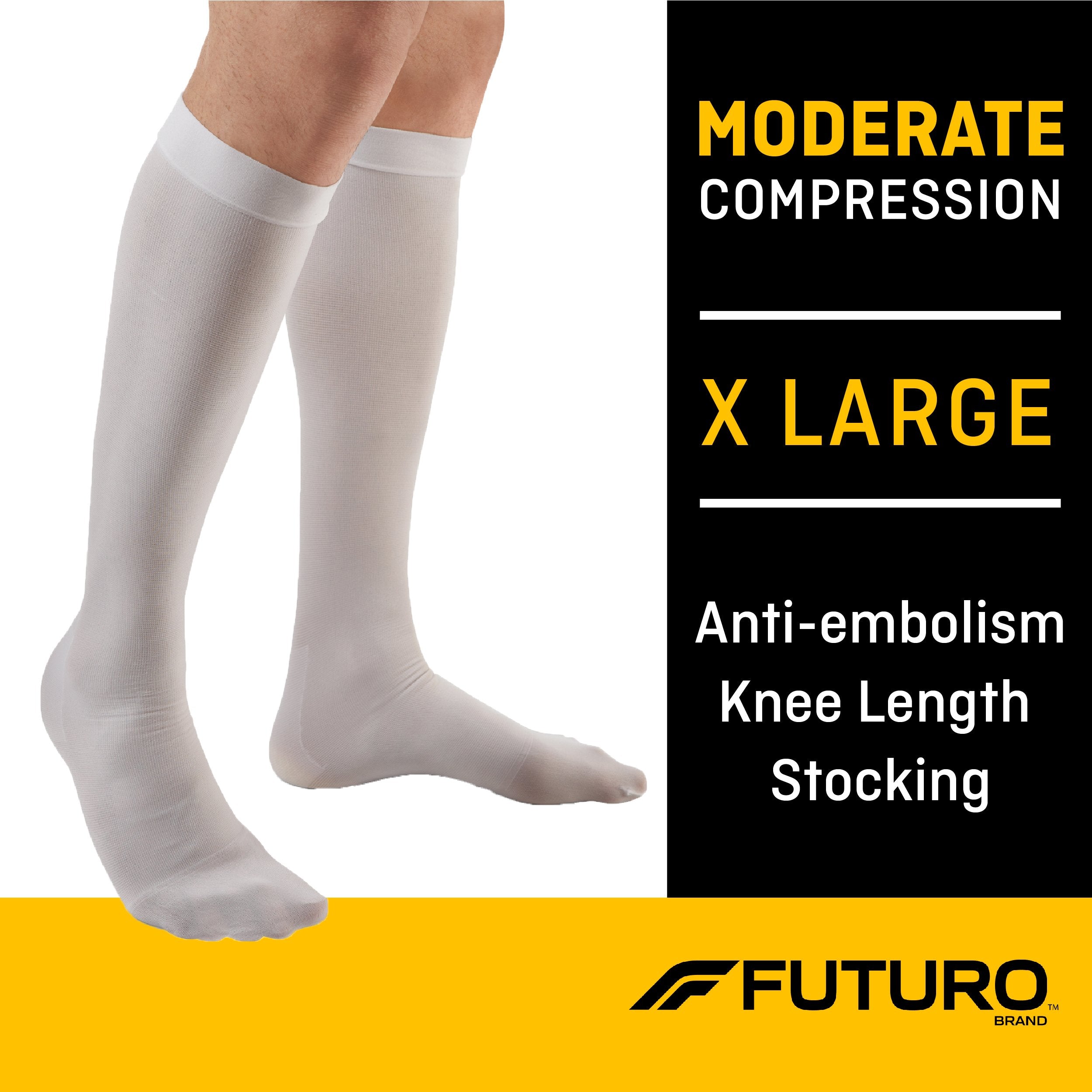 Anti-embolism Stocking 3M™ Futuro™ Knee High X-Large / Regular White Closed Toe - image 3