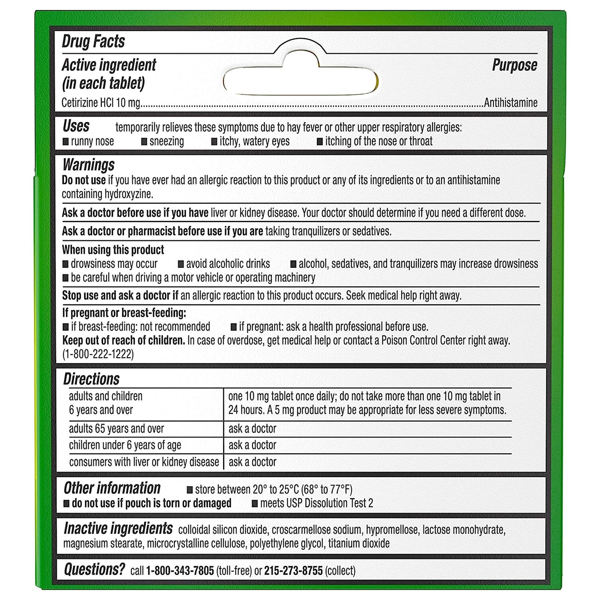 Zyrtec® 24 Hour 10 mg Tablets (1 Unit)