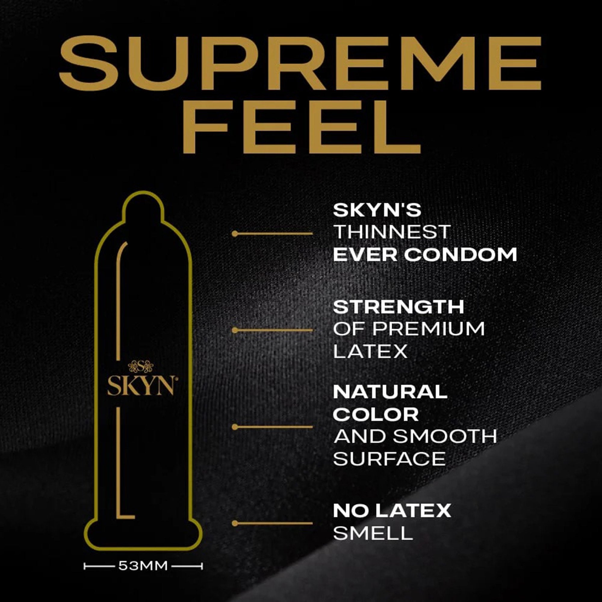 Condom SKYN® Supreme Lubricated One Size Fits Most 30 Per Box - image 2