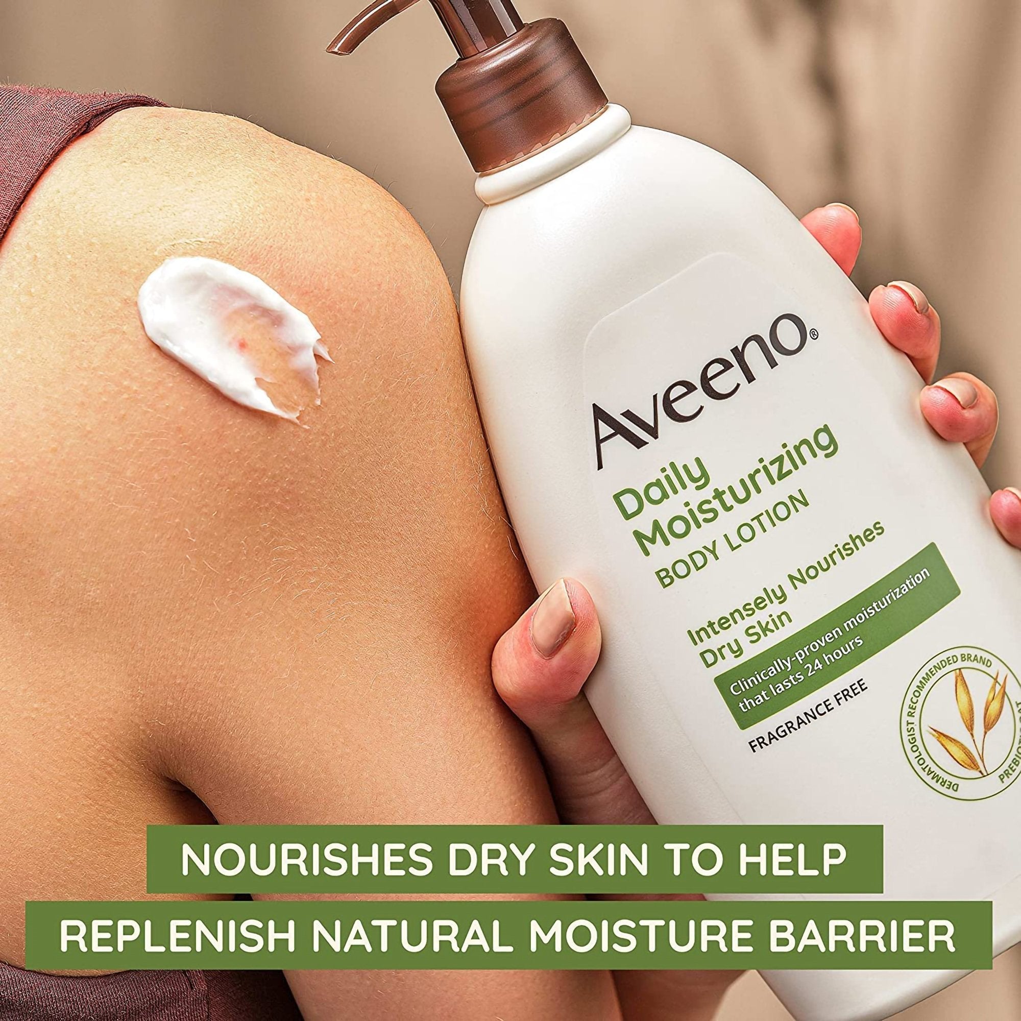 Hand and Body Moisturizer Aveeno® Daily Moisturizing 18 oz. Pump Bottle Unscented Lotion - image 6