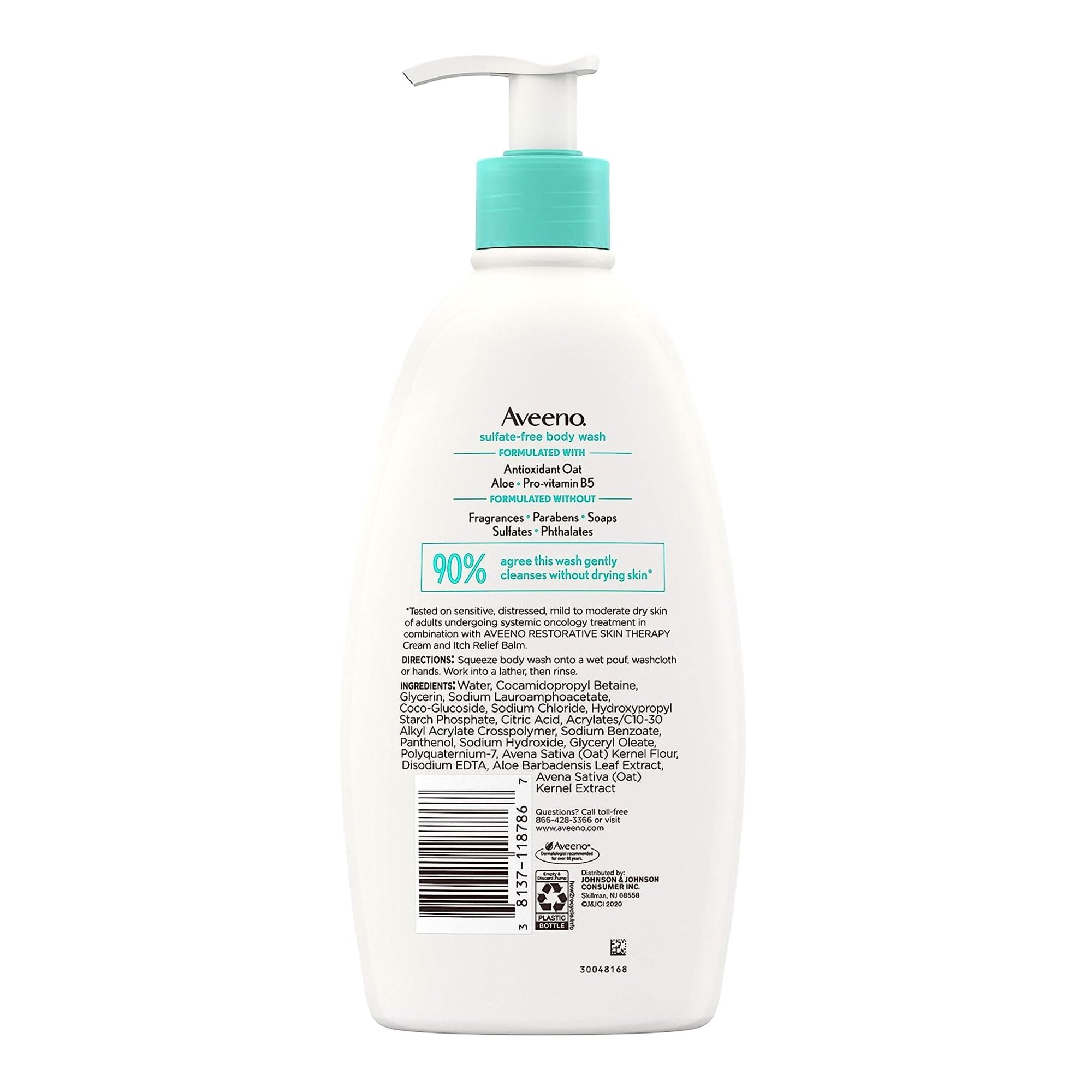 Body Wash Aveeno® Restorative Skin Therapy Liquid 18 oz. Pump Bottle Unscented - image 2