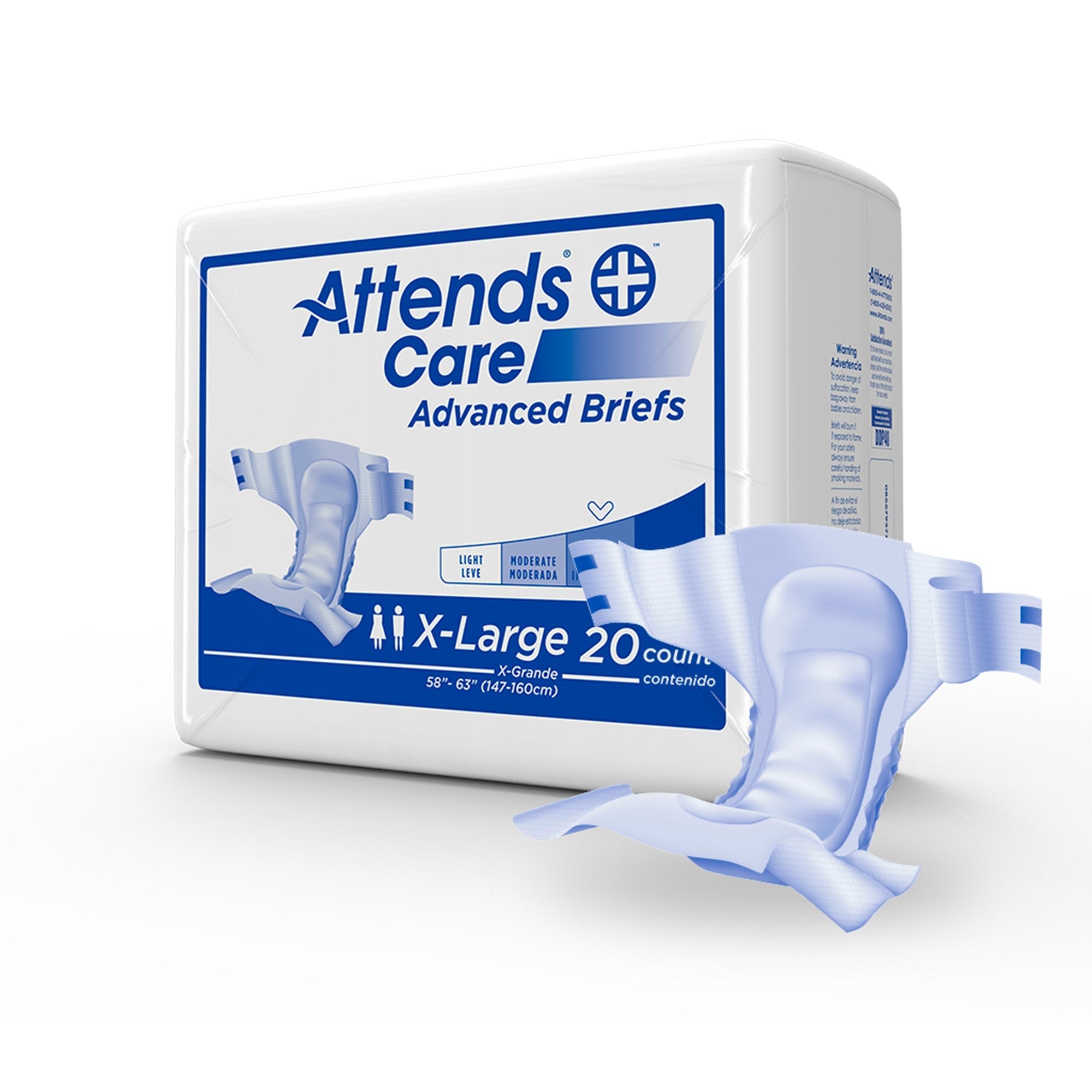 Attends® DermaDry™ Plus Incontinence Brief, Extra Large (20 Units)