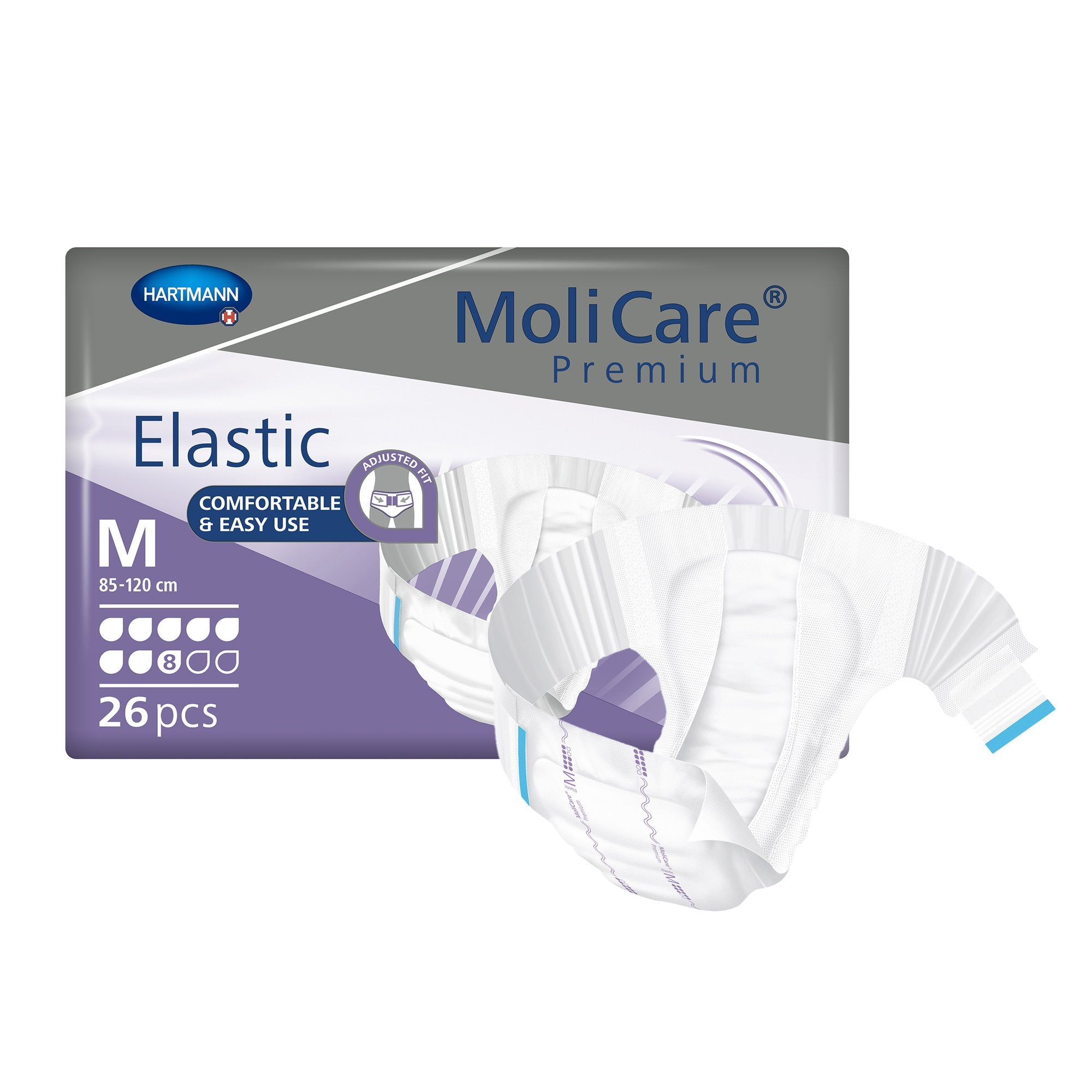 Incontinence Brief MoliCare® Premium Elastic 8D Adult Medium Unisex Disposable Heavy Absorbency