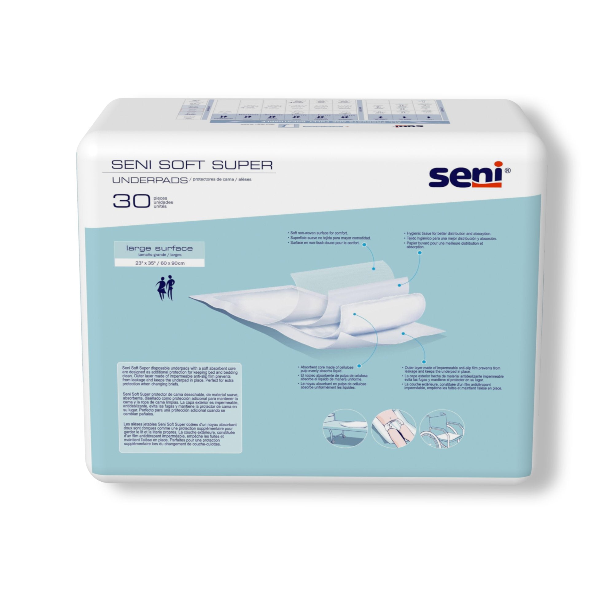 Seni® Soft Super Underpad, 23 x 35 Inch (30 Units)