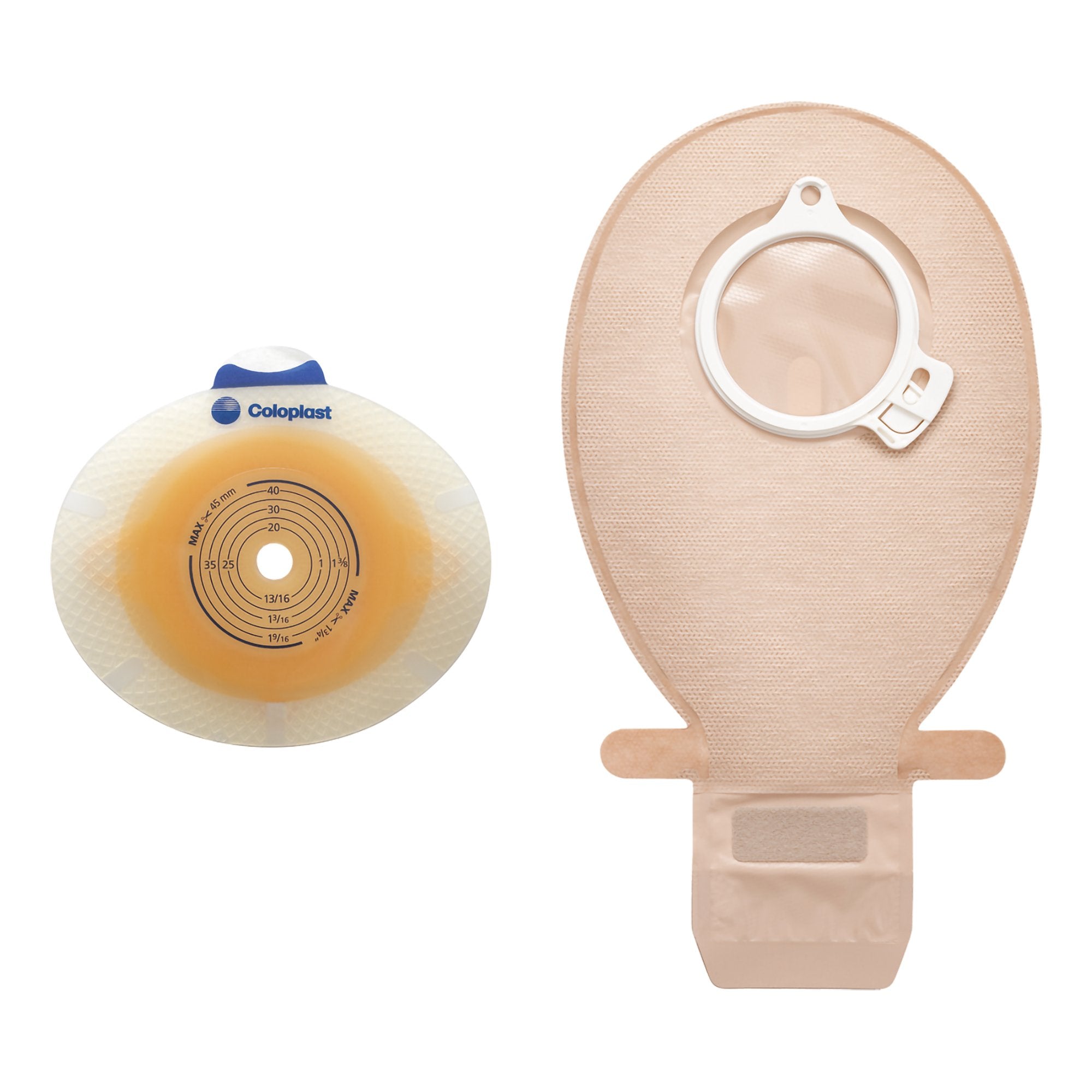 SenSura® Click Two-Piece Closed End Opaque Filtered Ostomy Pouch, 8½ Inch Length, 40 mm Flange (30 Units)