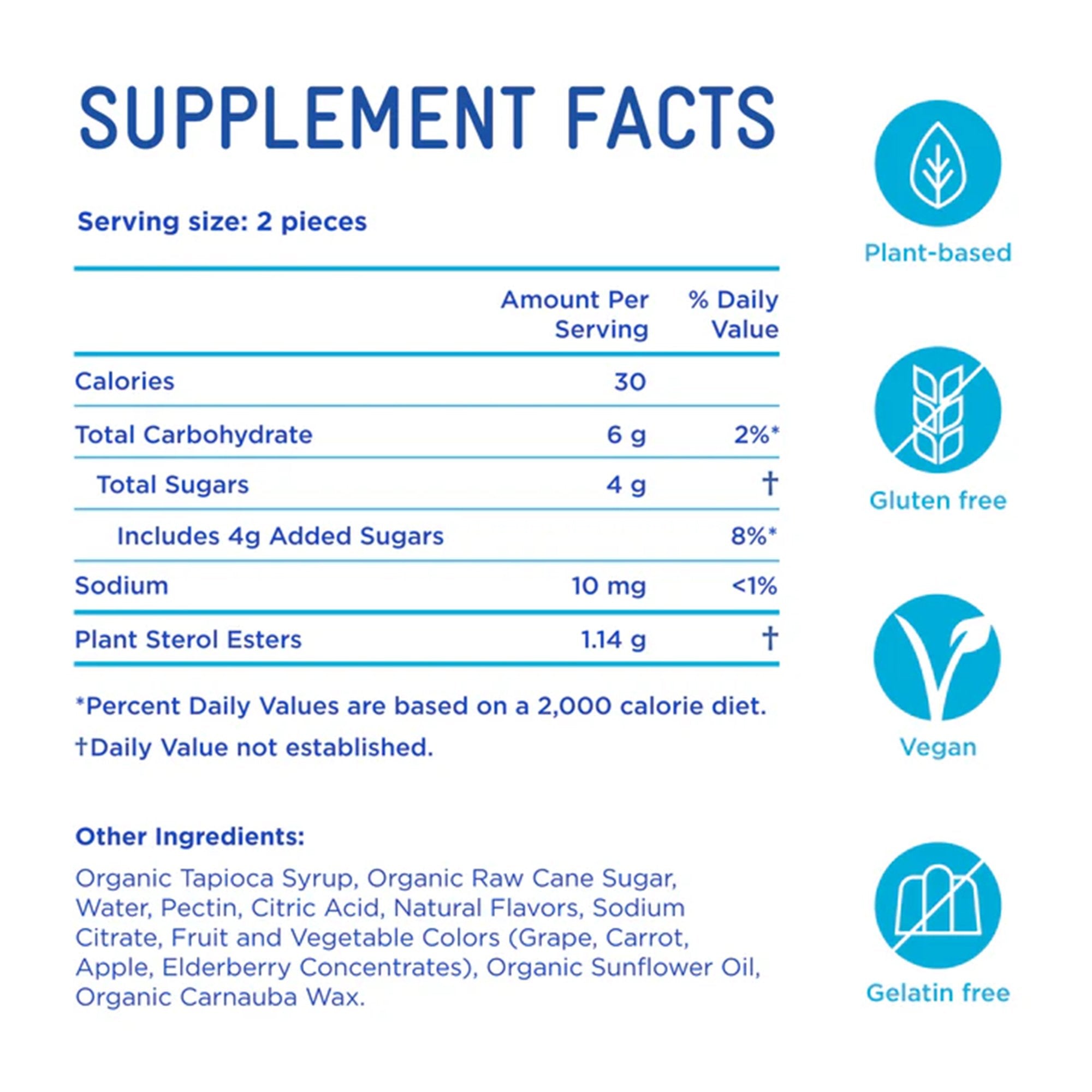 Dietary Supplement PIPER LDL® Healthy Cholesterol Plant Sterols 1.14 g Strength Gummy 4 Per Pack Fruit Flavor - image 2