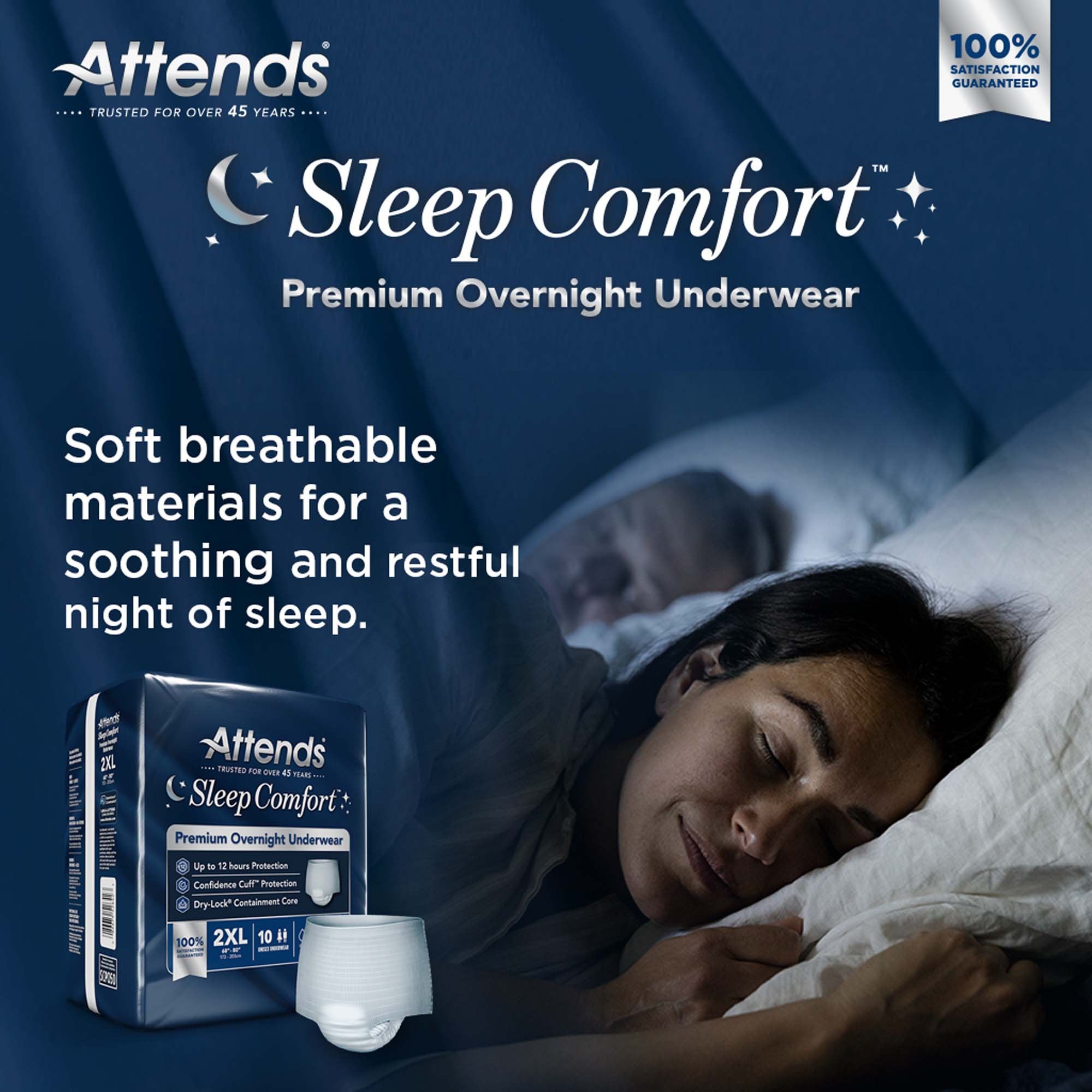 Absorbent Underwear Attends Sleep Comfort Premium Overnight Pull On with Tear Away Seams Adult 2X-Large Unisex Disposable Heavy Absorbency - image 8