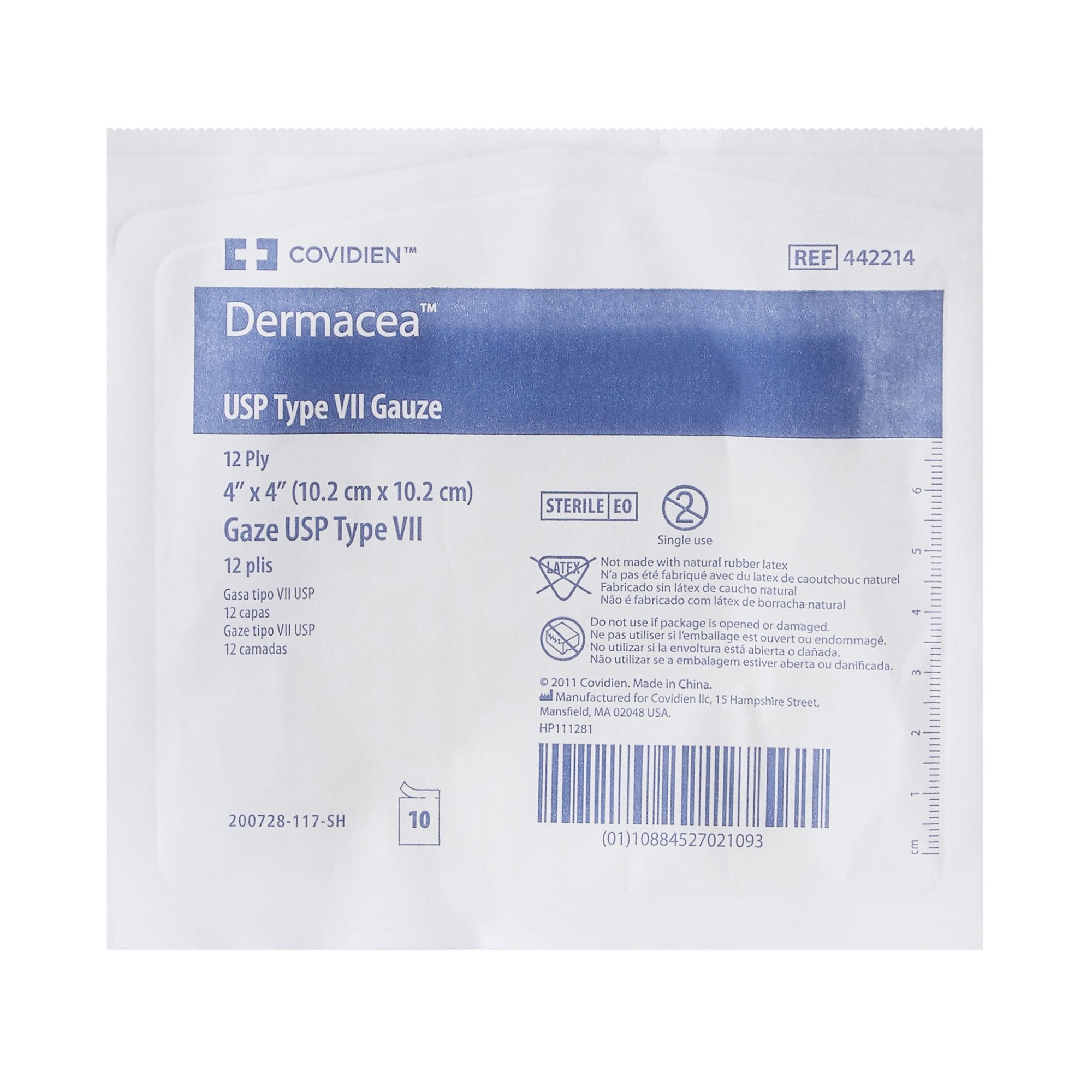 Dermacea™ Sterile USP Type VII Gauze Sponge, 4 x 4 Inch (10 Units)