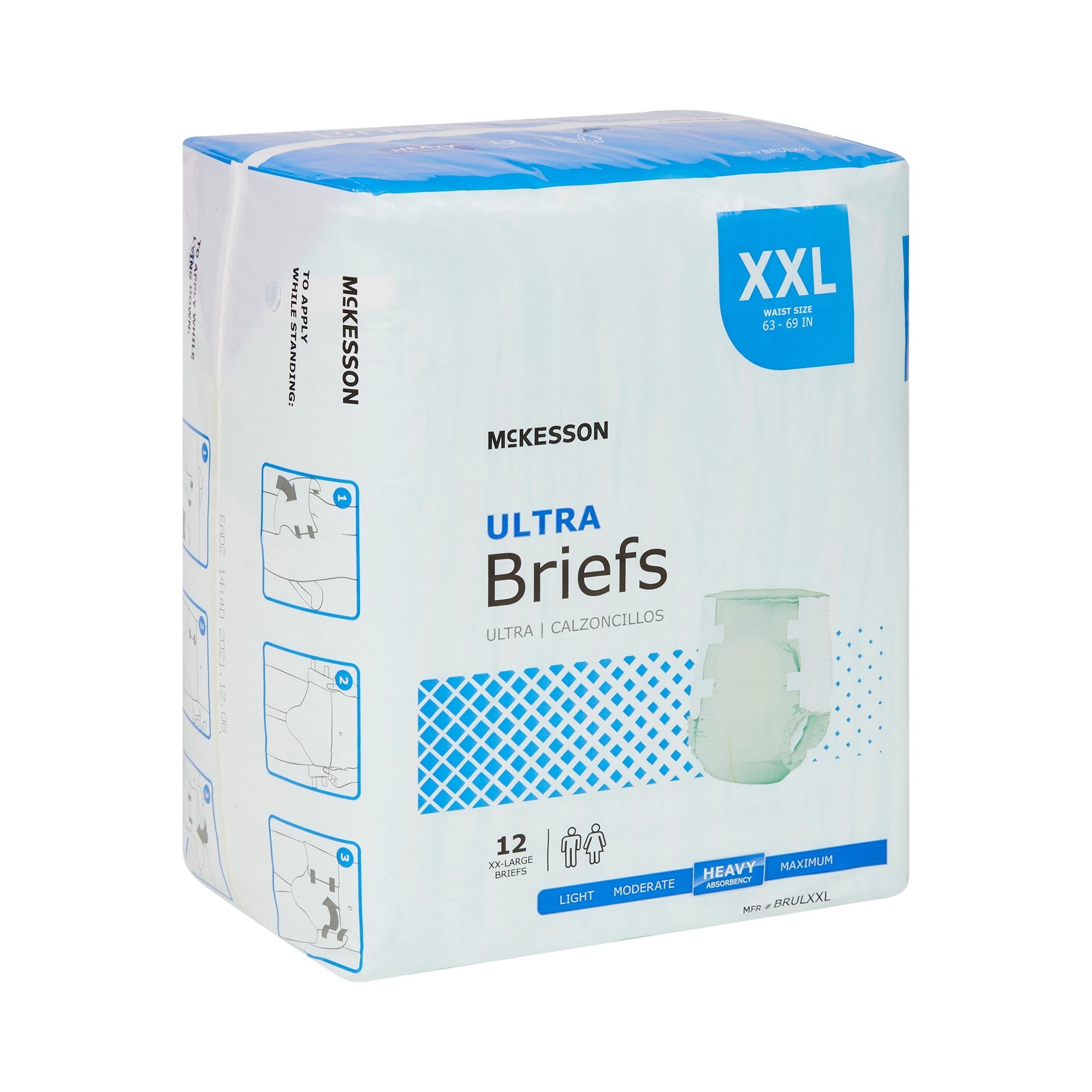 McKesson Ultra 2XL Incontinence Briefs, Heavy Absorbency - Unisex (1 Unit)