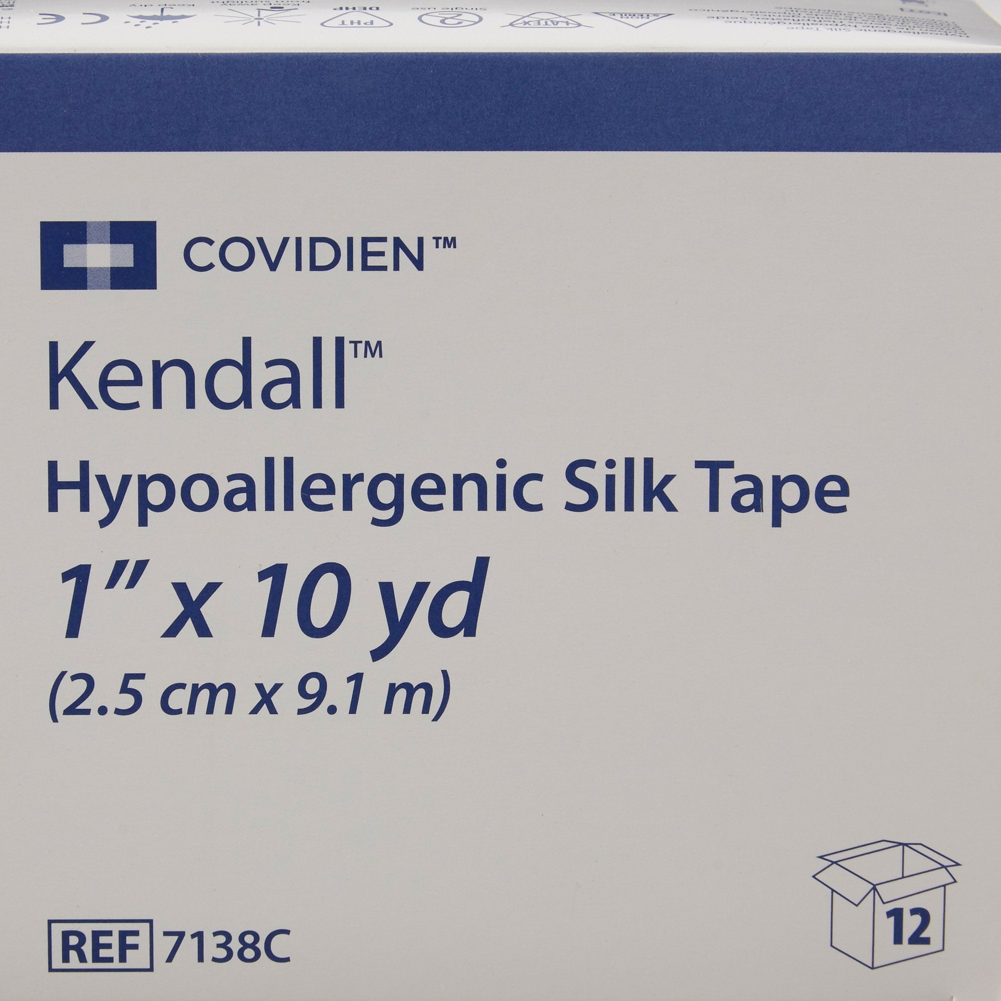 Kendall™ Hypoallergenic Silk-Like Cloth Medical Tape, 1 Inch x 10 Yard, White (12 Units)