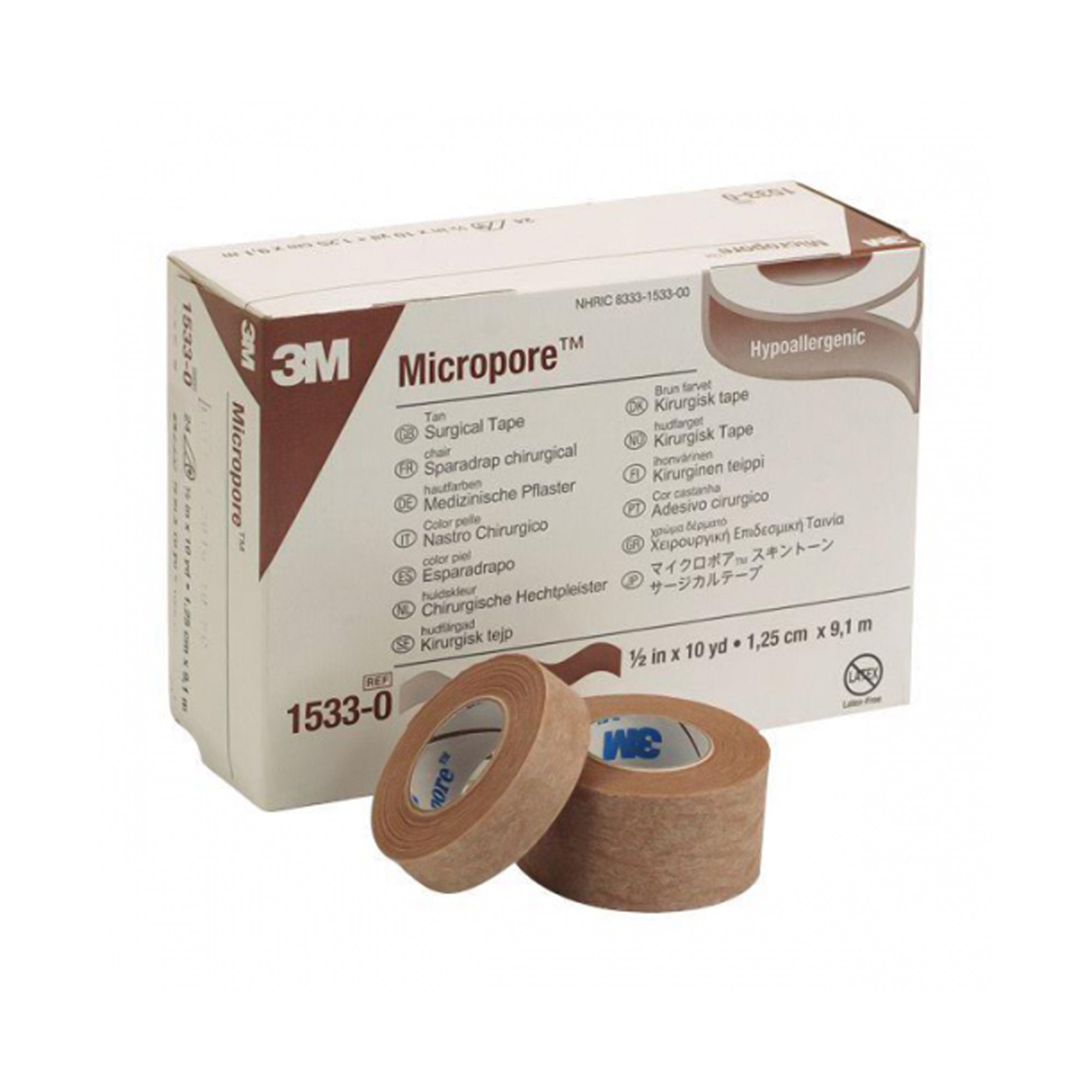 3M™ Micropore™ Paper Medical Tape, 1/2 Inch x 10 Yard, Tan (24 Units)