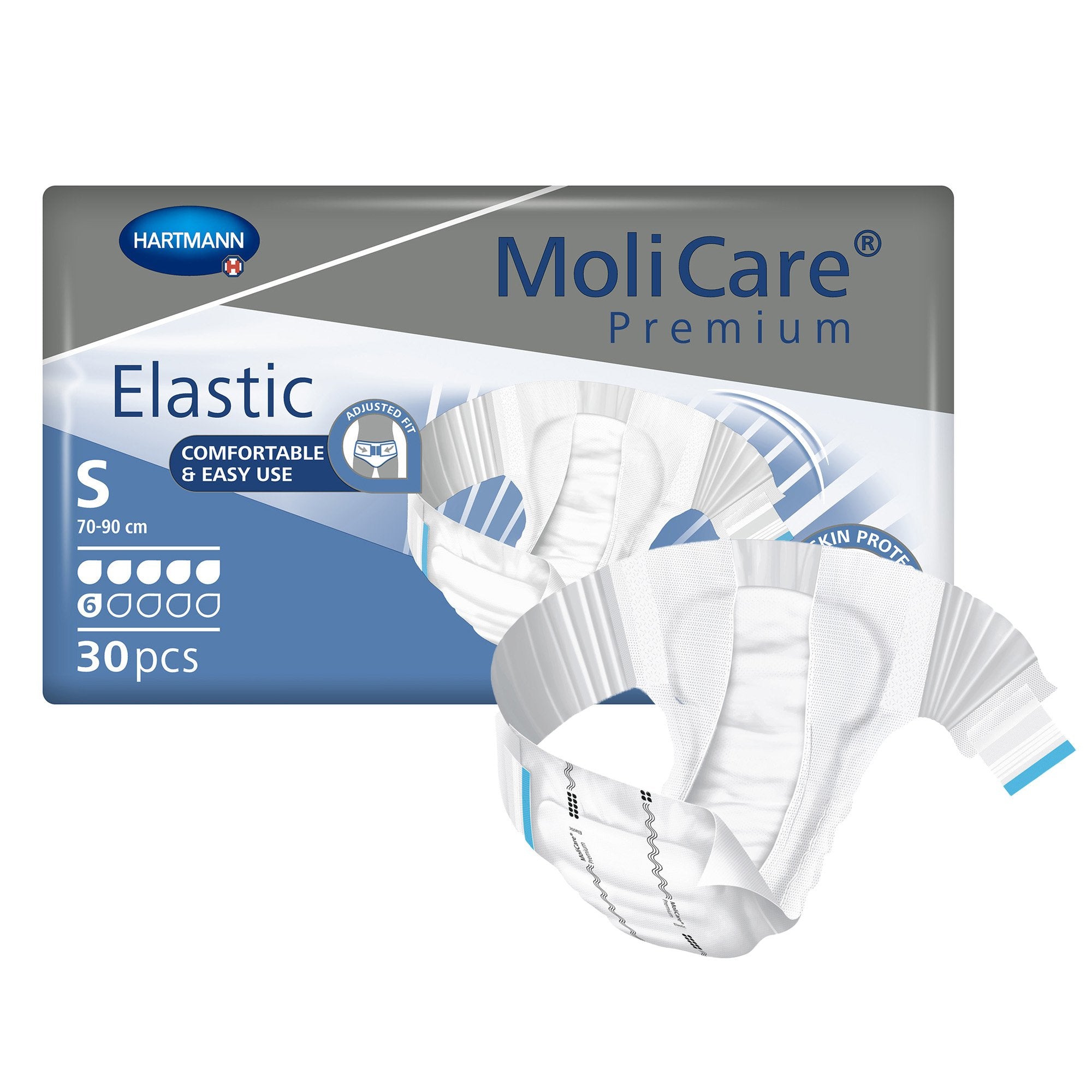 Incontinence Brief MoliCare® Premium Elastic 6D Adult Small Unisex Disposable Moderate Absorbency
