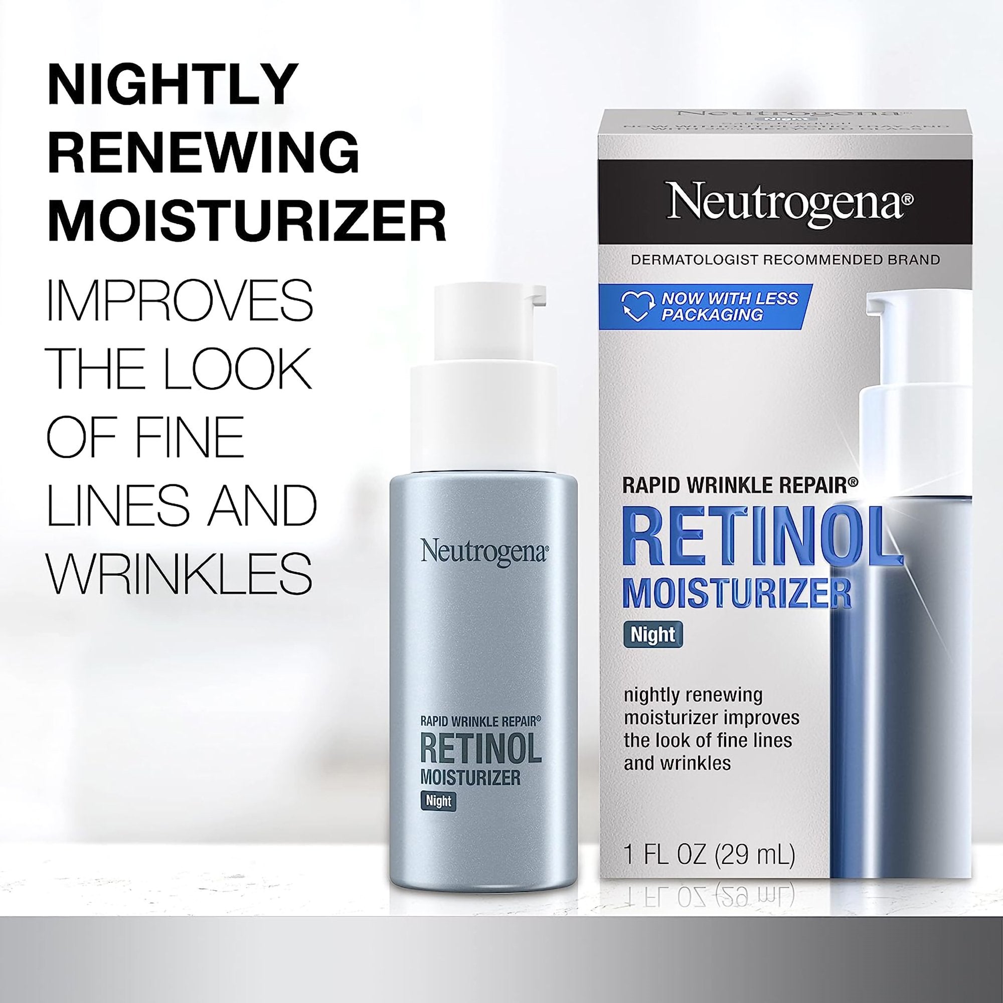 Facial Moisturizer Neutrogena® Rapid Wrinkle Repair® Night 1 oz. Pump Bottle Unscented Lotion - image 6