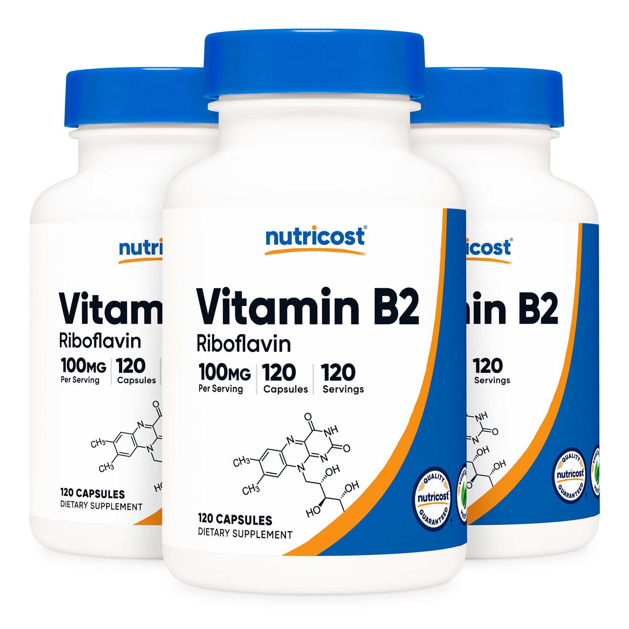 Dietary Supplement nutricost® Vitamin B2 Riboflavin Vitamin B2 100 mg Strength Capsule 120 Per Bottle - image 4