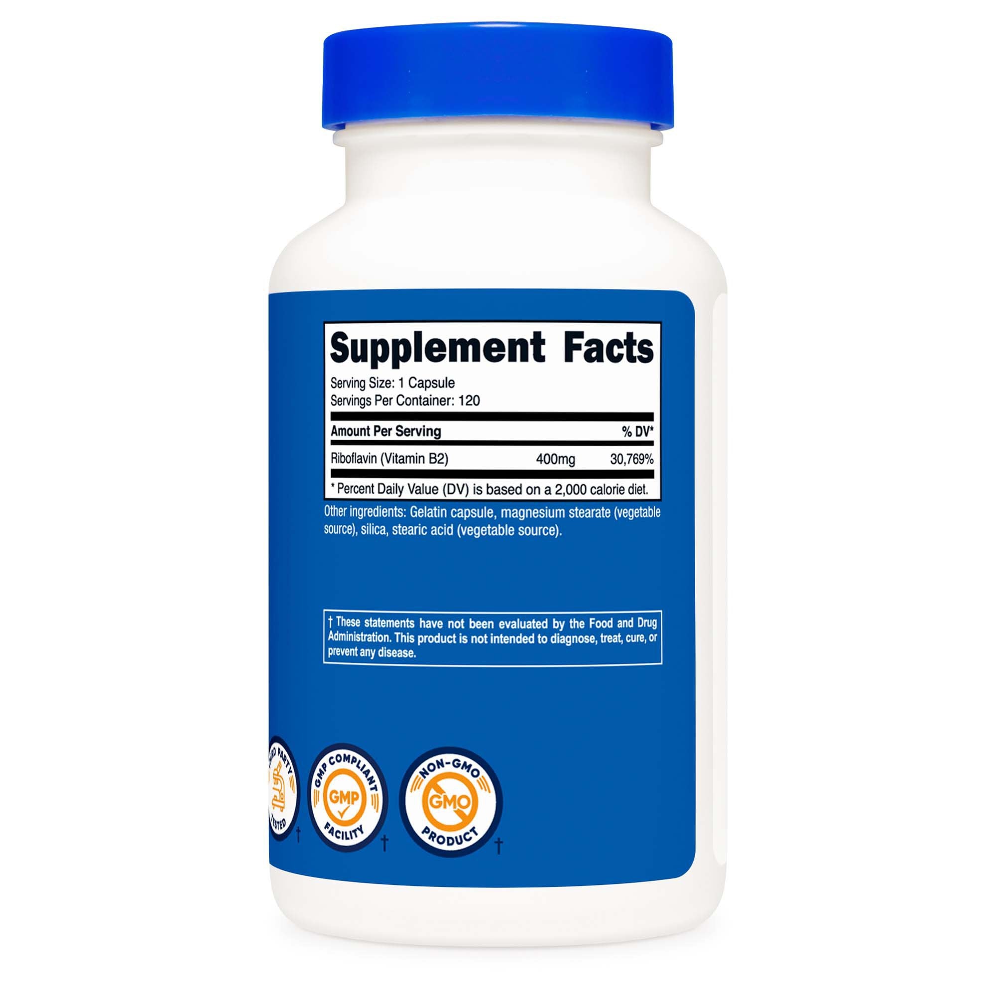 Dietary Supplement nutricost® Vitamin B2 Riboflavin Vitamin B2 400 mg Strength Capsule 120 Per Bottle - image 3
