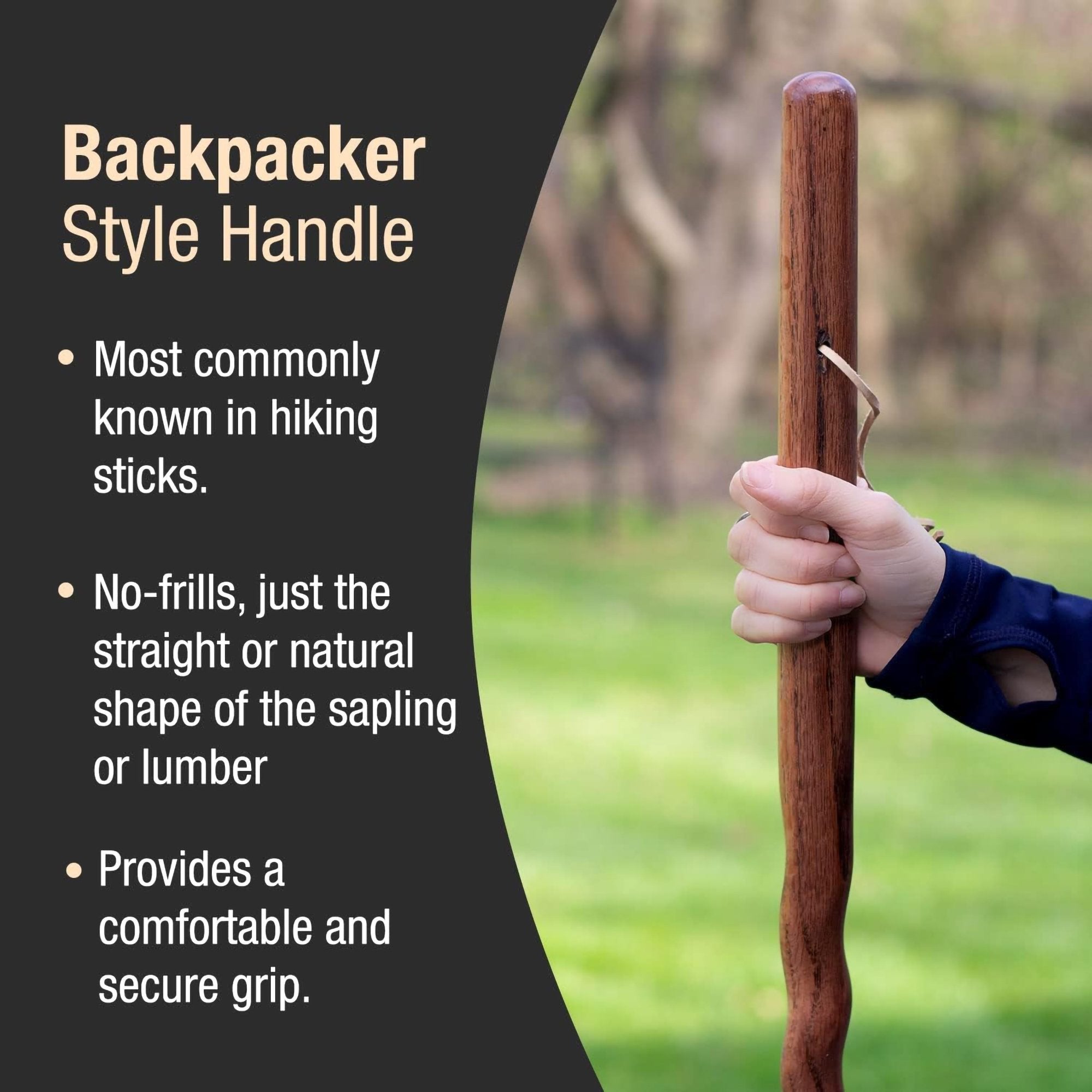 Brazos™ Twisted Oak Backpacker Handcrafted Walking Stick, 48-Inch Height, Red (1 Unit)