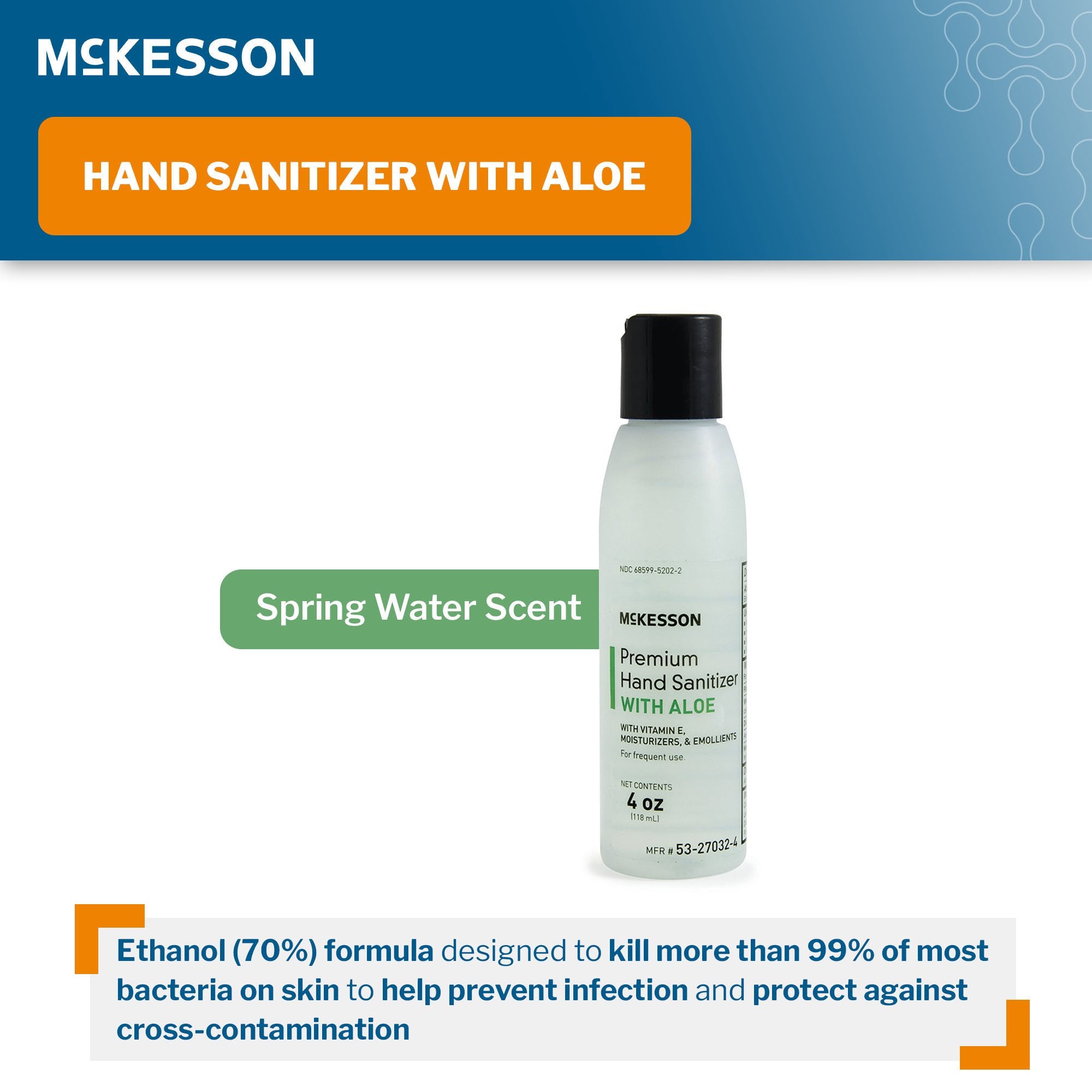 Hand Sanitizer with Aloe McKesson Premium 4 oz. Ethyl Alcohol Gel Bottle - image 3