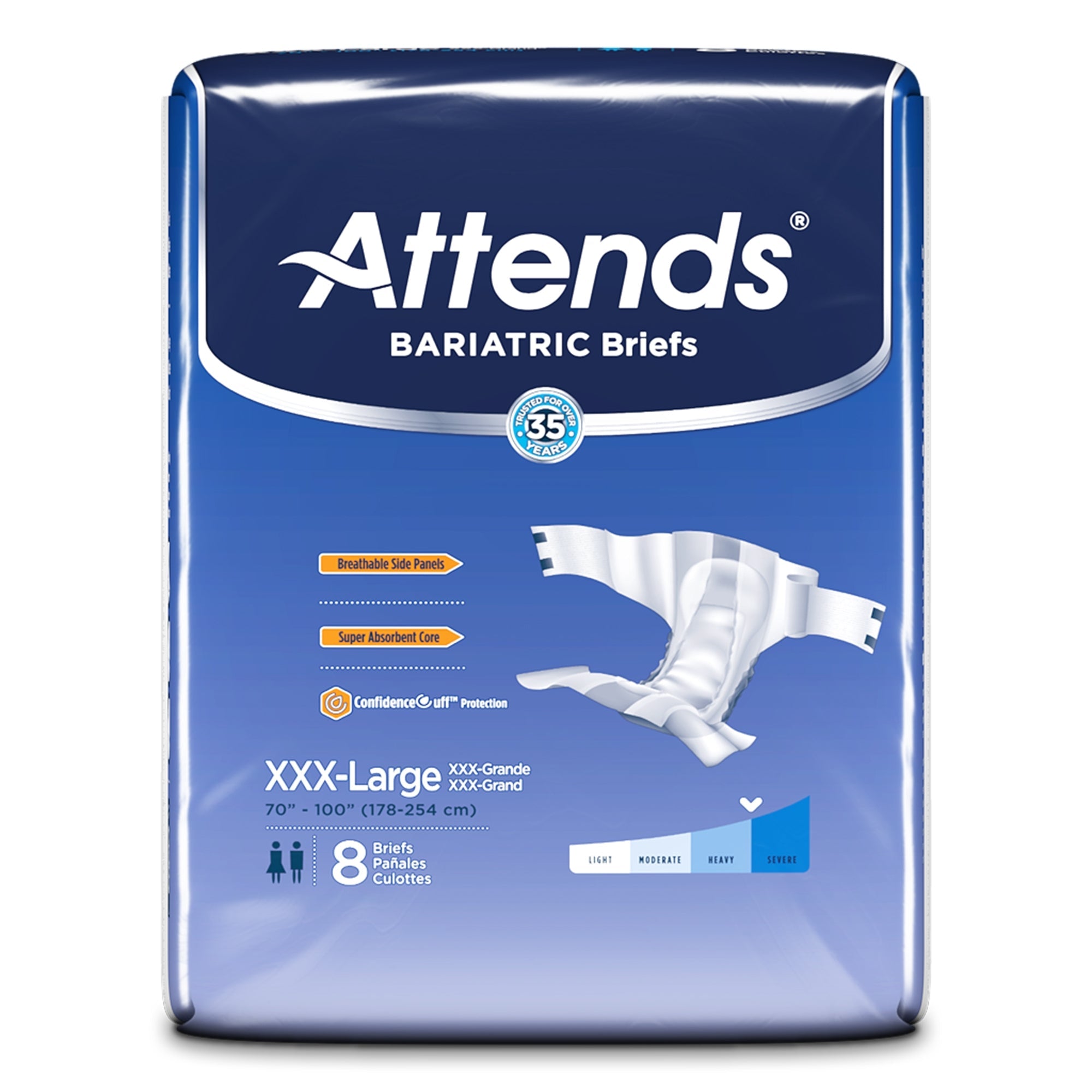 Attends® Bariatric Briefs 3XL - Heavy Absorbency Adult Incontinence Care