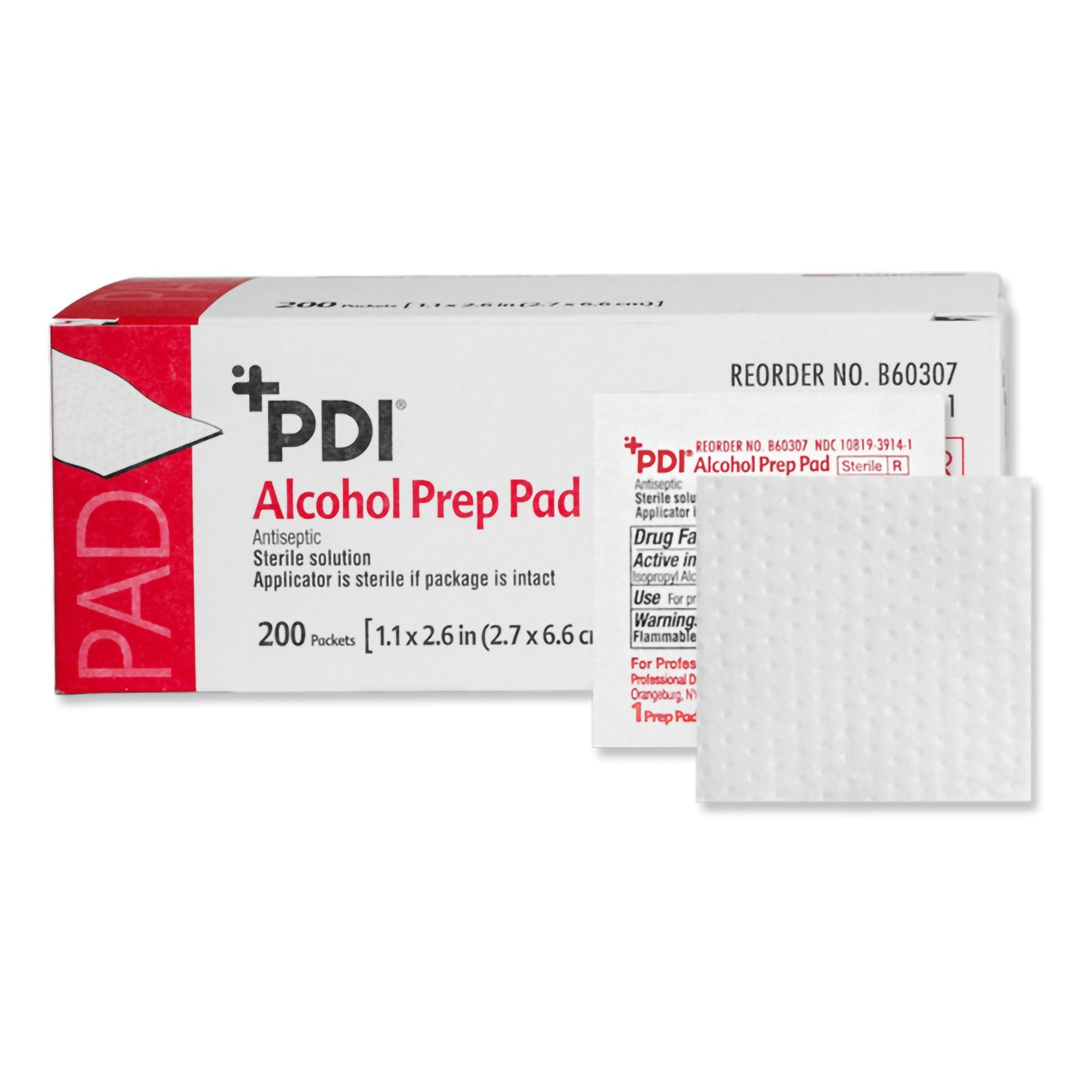 PDI® Alcohol Prep Pad, 2 x 2 Inch (200 Units)