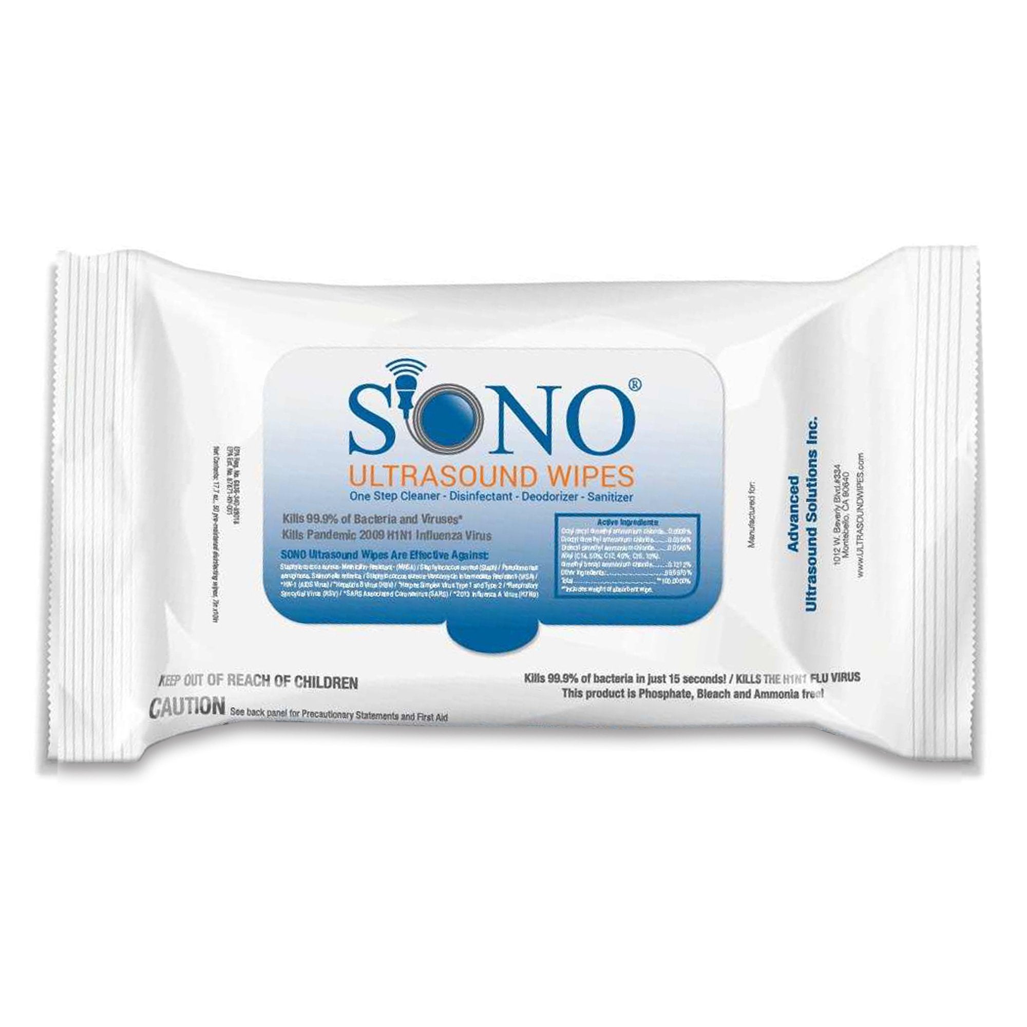 Sono® Premoistened Surface Disinfectant Cleaner Wipes, 50ct (1 Unit)