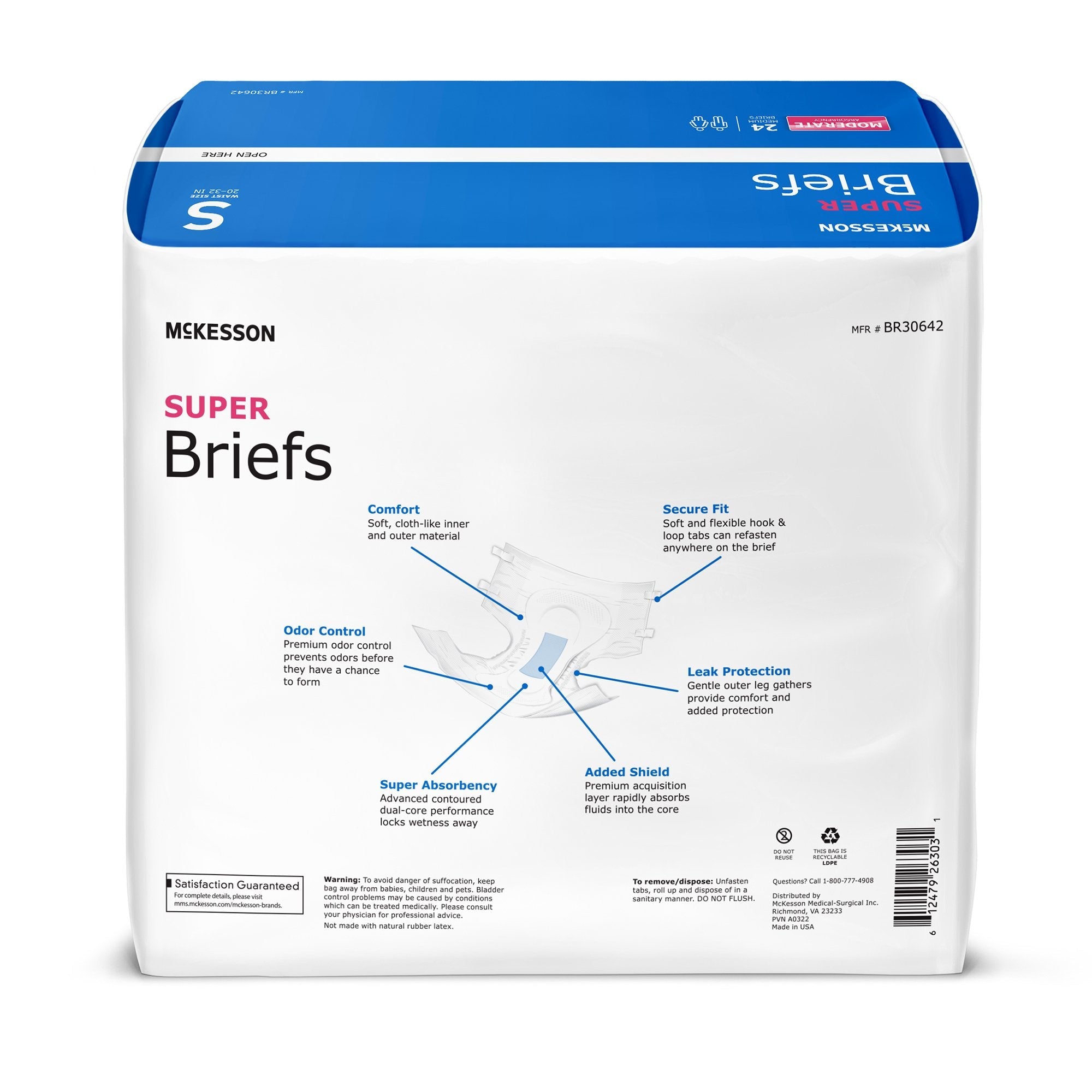 McKesson Super Briefs, Small (24 Units)