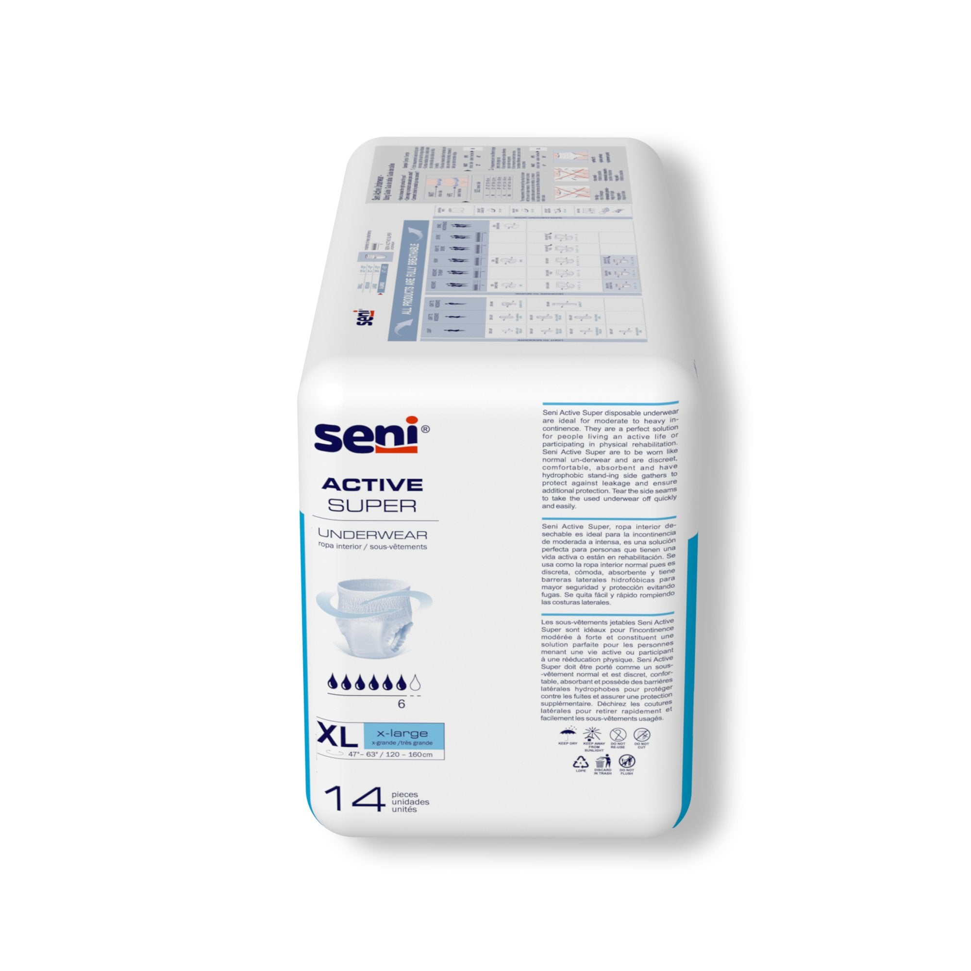 Seni® Active Super Moderate to Heavy Absorbent Underwear, Extra Large (56 Units)