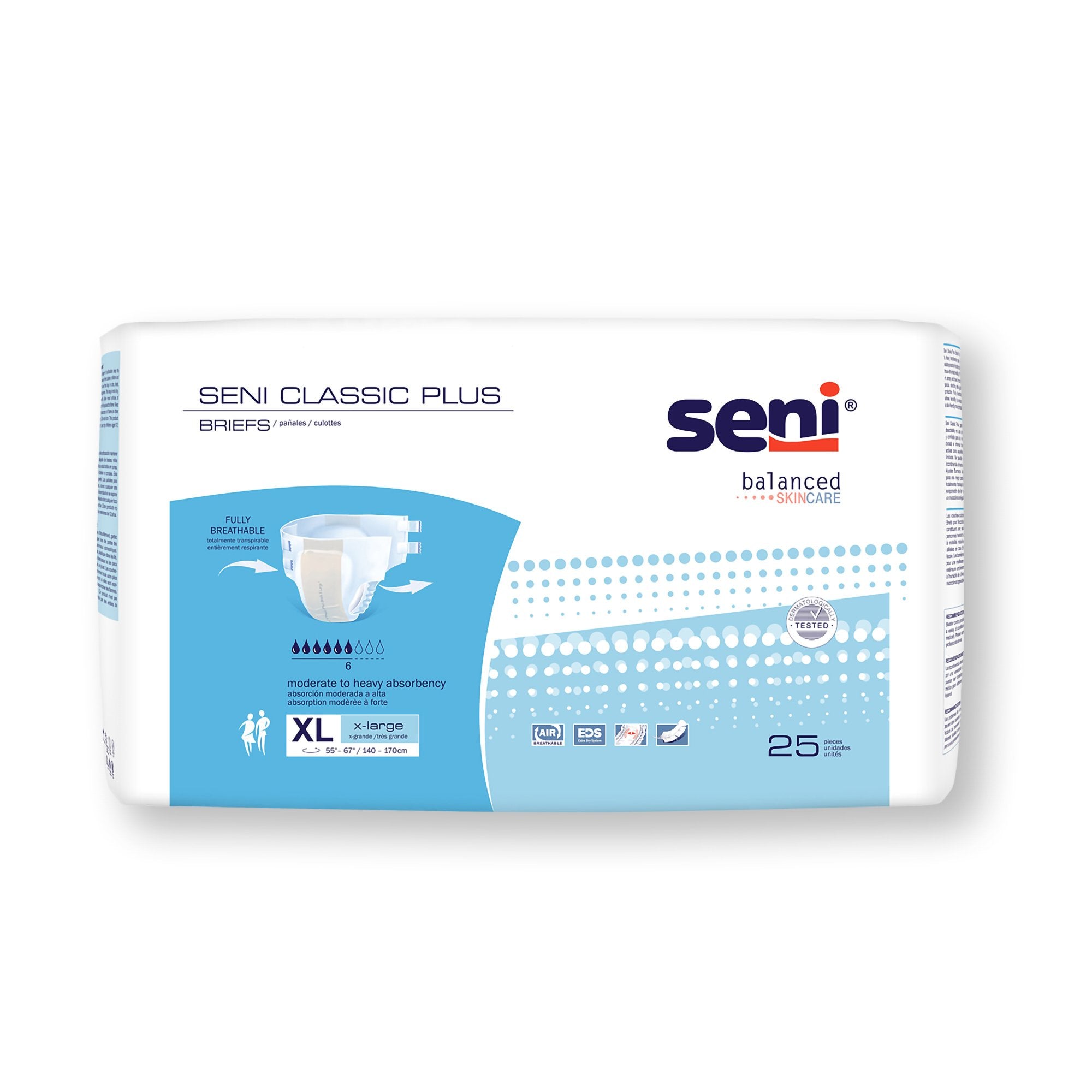 Seni® Classic Plus Moderate to Heavy Absorbency Incontinence Brief, X-Large (100 Units)