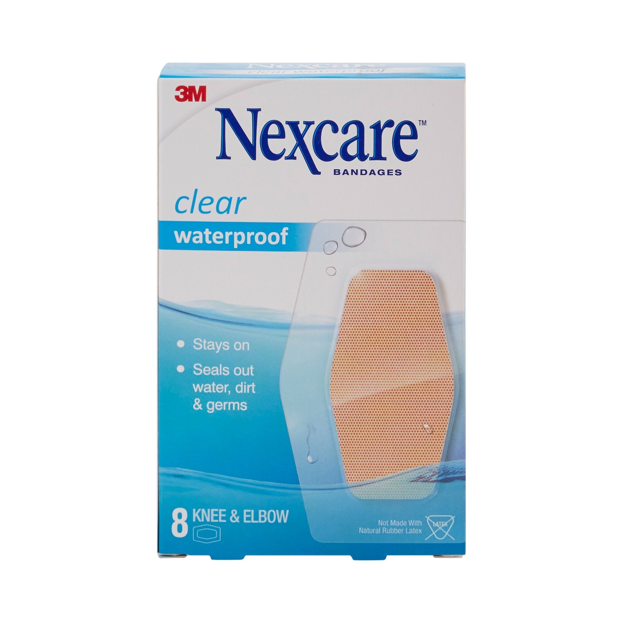 Nexcare™ Waterproof Knee / Elbow Sheer Adhesive Strip, 2-3/8 x 3½ Inch (8 Units)